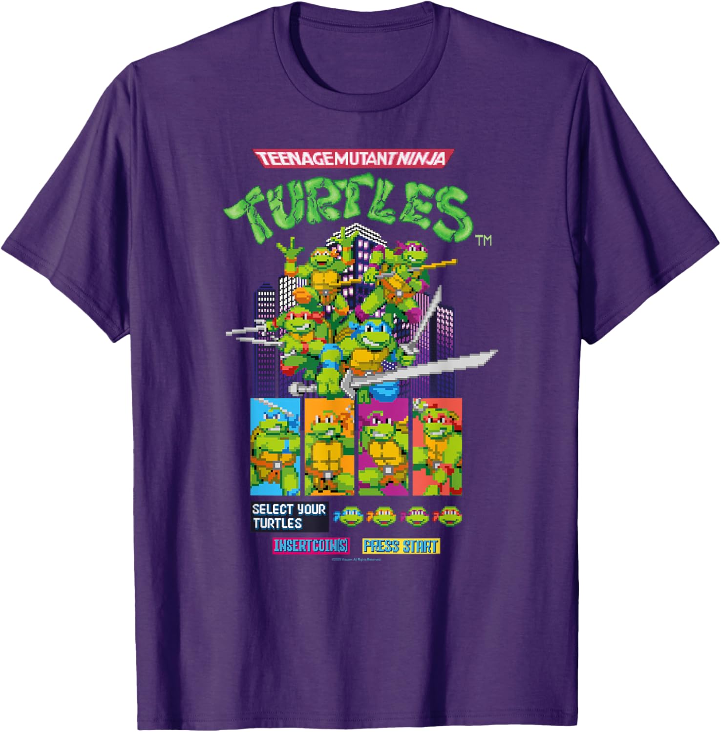 Teenage Mutant Ninja Turtles Retro Arcade Game T-Shirt for Fans - 1