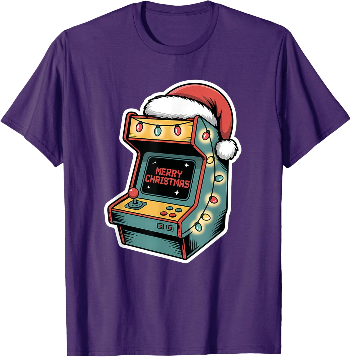 Festive Christmas Arcade Machine T-Shirt for Holiday Fun and Cheer - 5