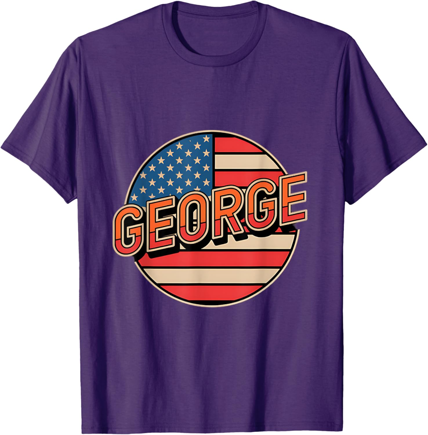 Personalized GEORGE USA Flag T-Shirt for Proud Patriots - 16