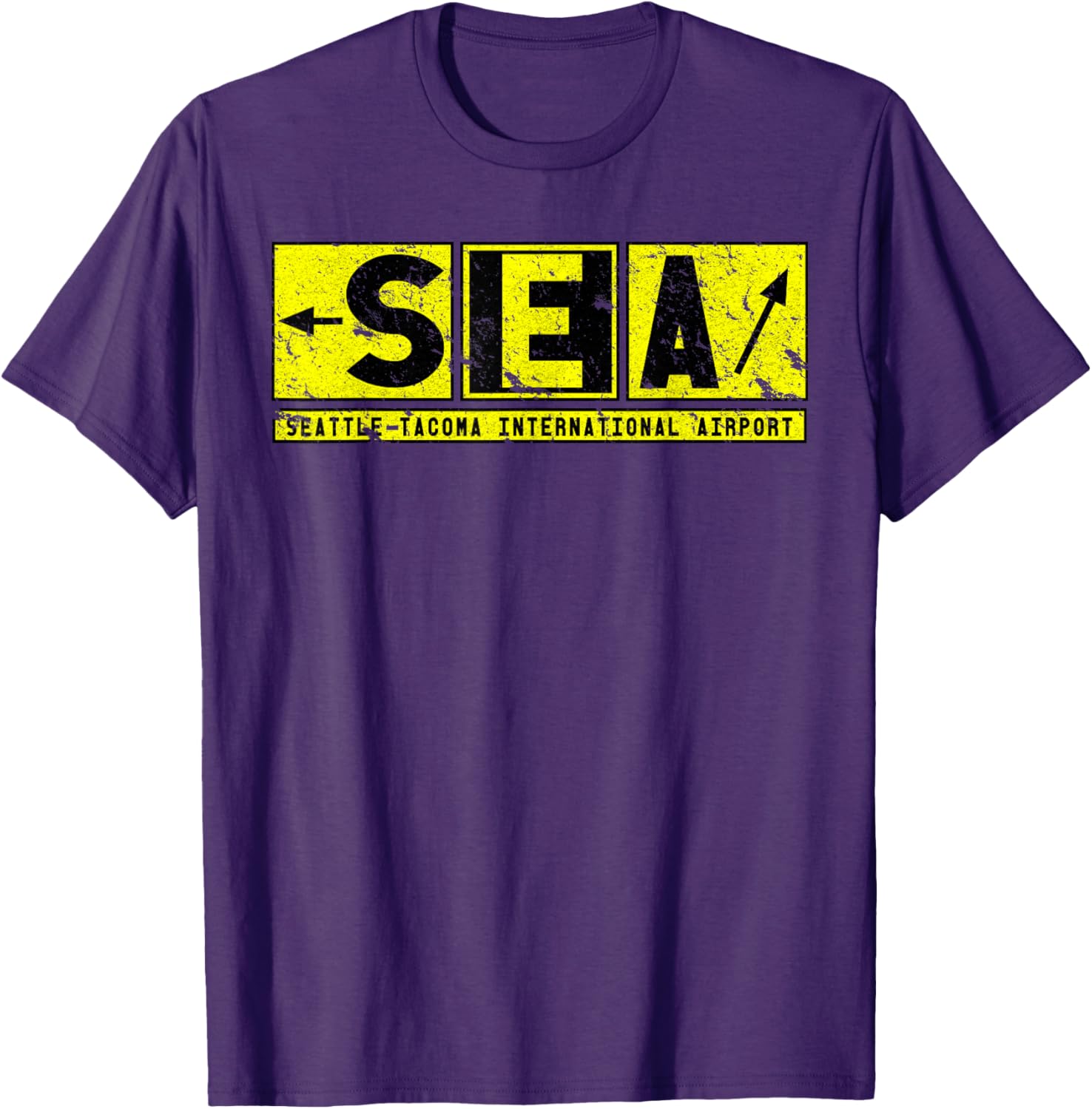 Vintage SEA Seattle Tacoma Airport Taxiway Sign Pilot T-Shirt - 23