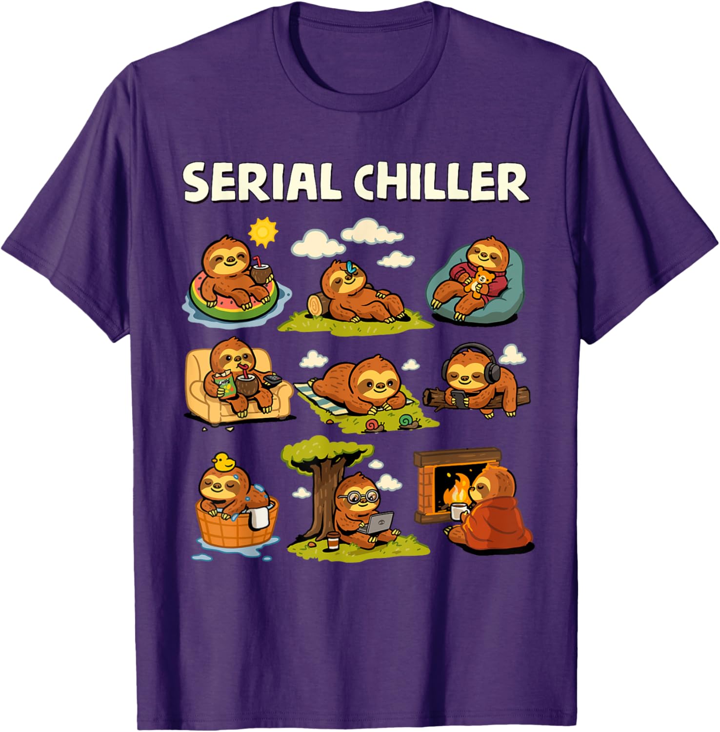 Serial Sloth Chiller T-Shirt for Relaxed Retirement and Lazy Days - 1