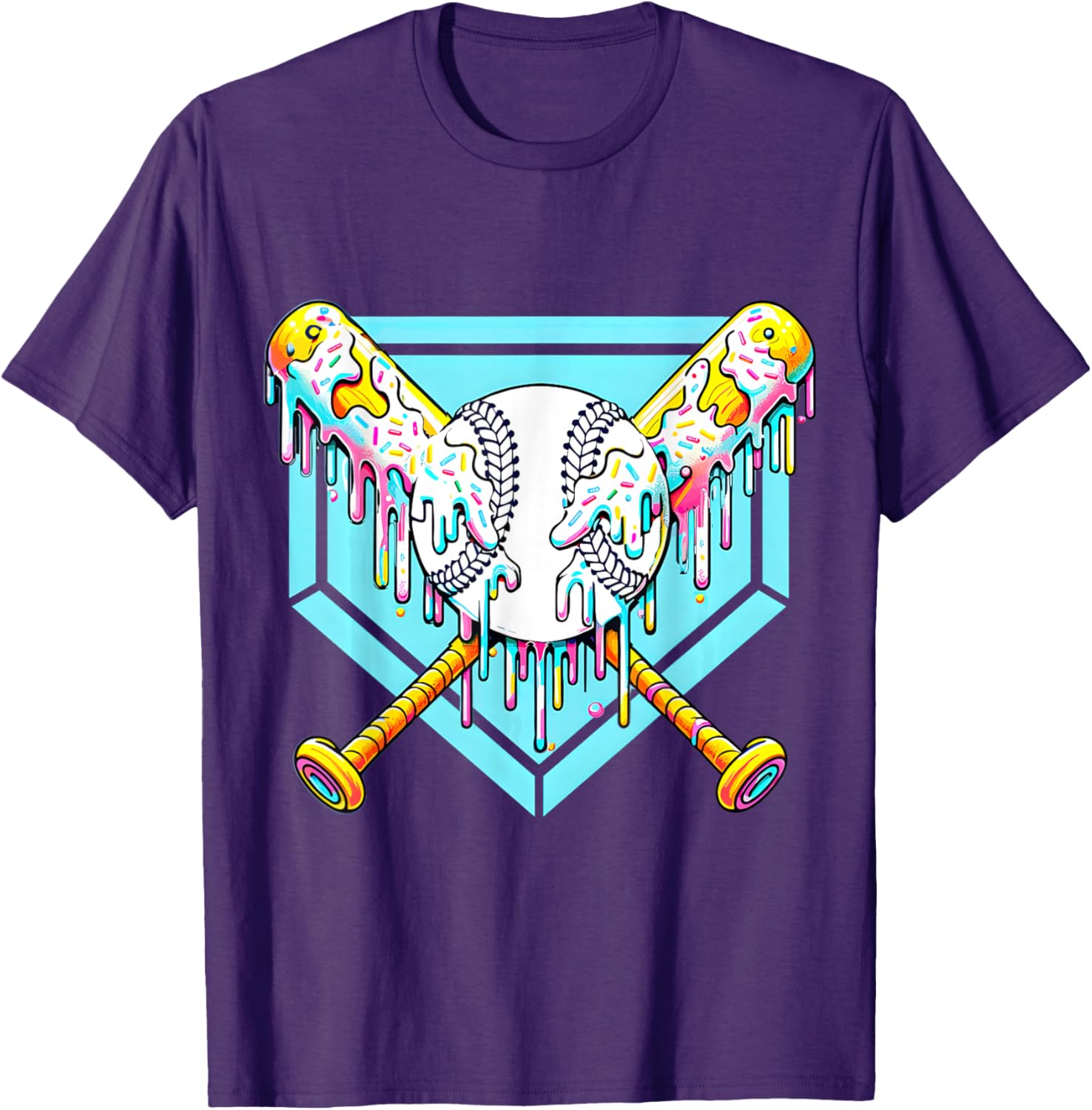 Youth Baseball Drip Ice Cream T-Shirt Fun Apparel for Young Athletes - 12