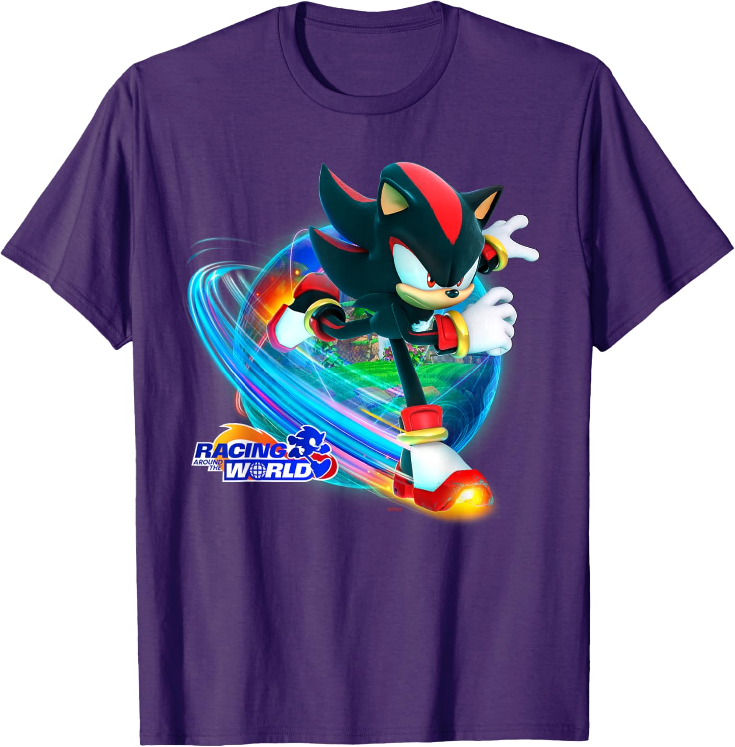 Sonic the Hedgehog Racing Around the World Shadow T-Shirt for Fans - 3