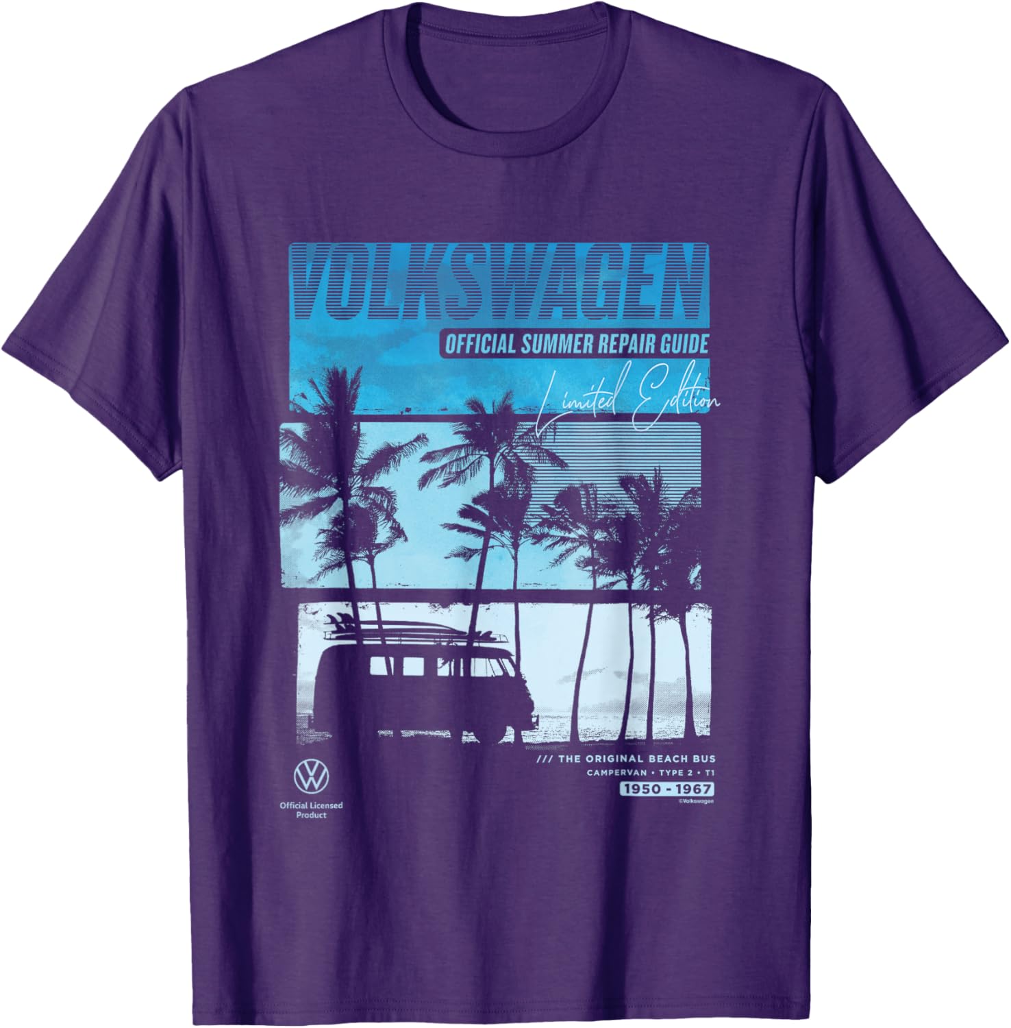 Volkswagen Type 2 T1 Beach Bus Repair Guide T-Shirt for Summer Fun - 5