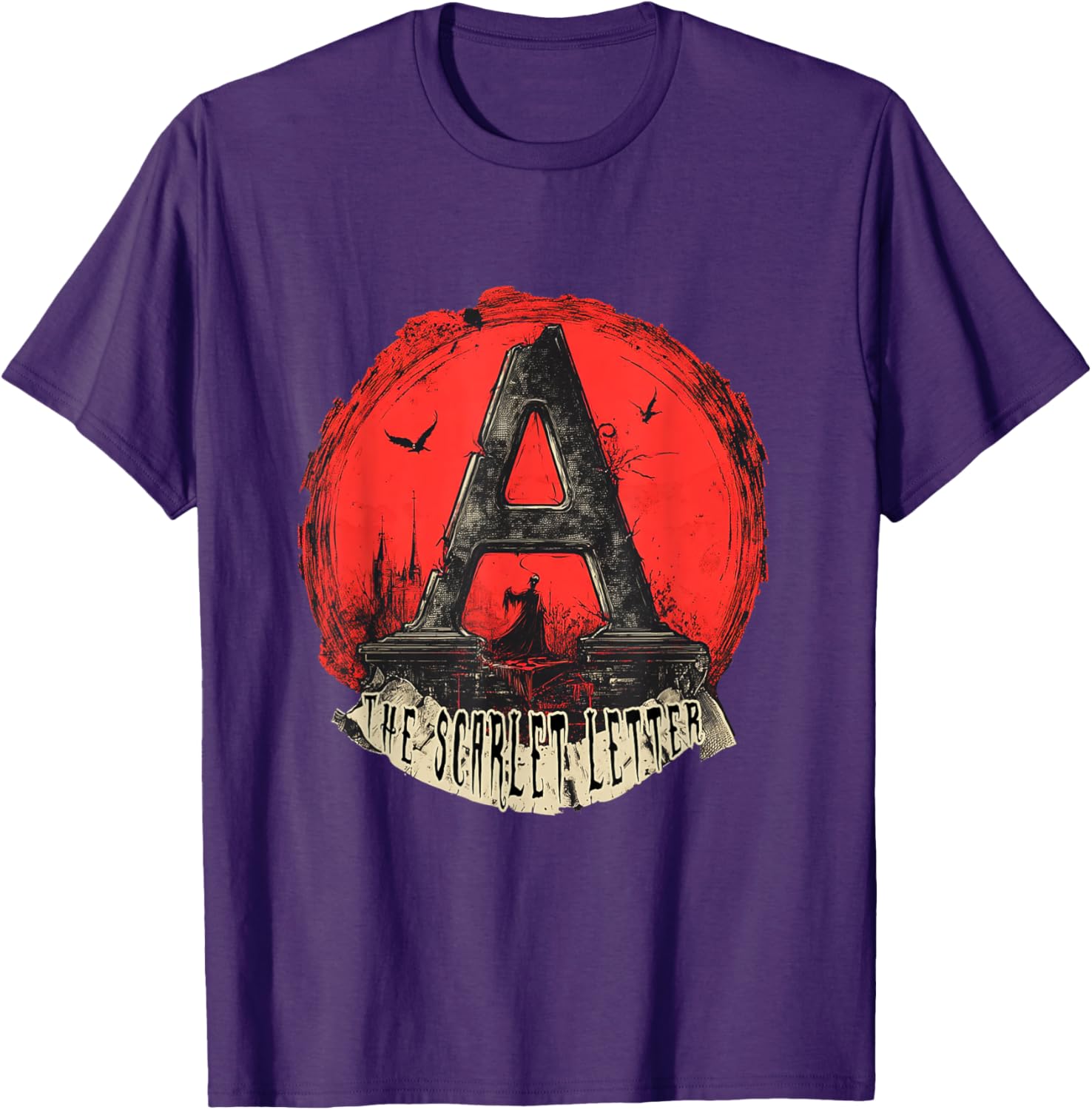Stylish Scarlet Letter T-Shirt for Fans of Classic Literature Apparel - 1