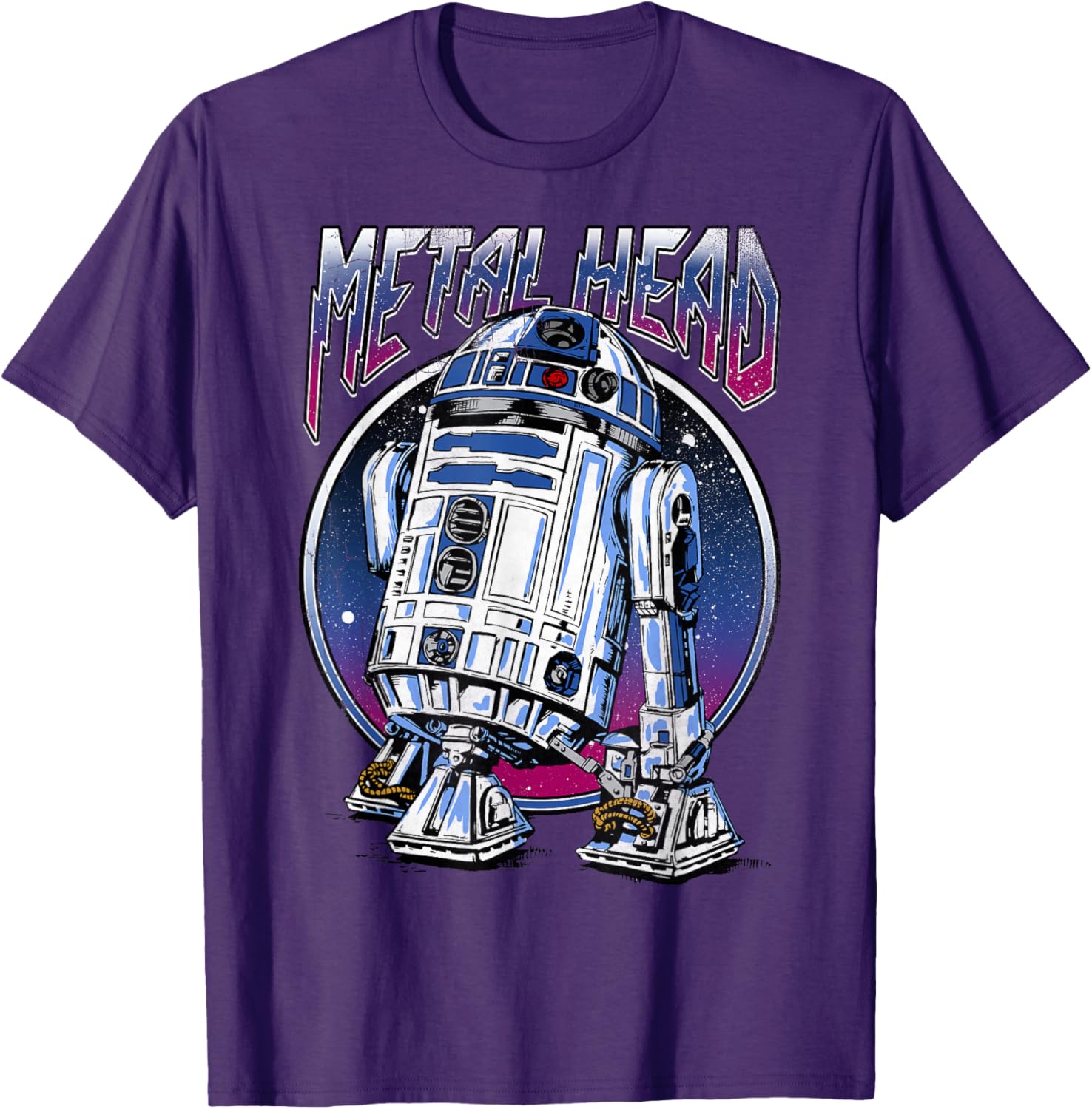 Vintage Star Wars R2D2 Metal Head T-Shirt for Disney Fans - 9