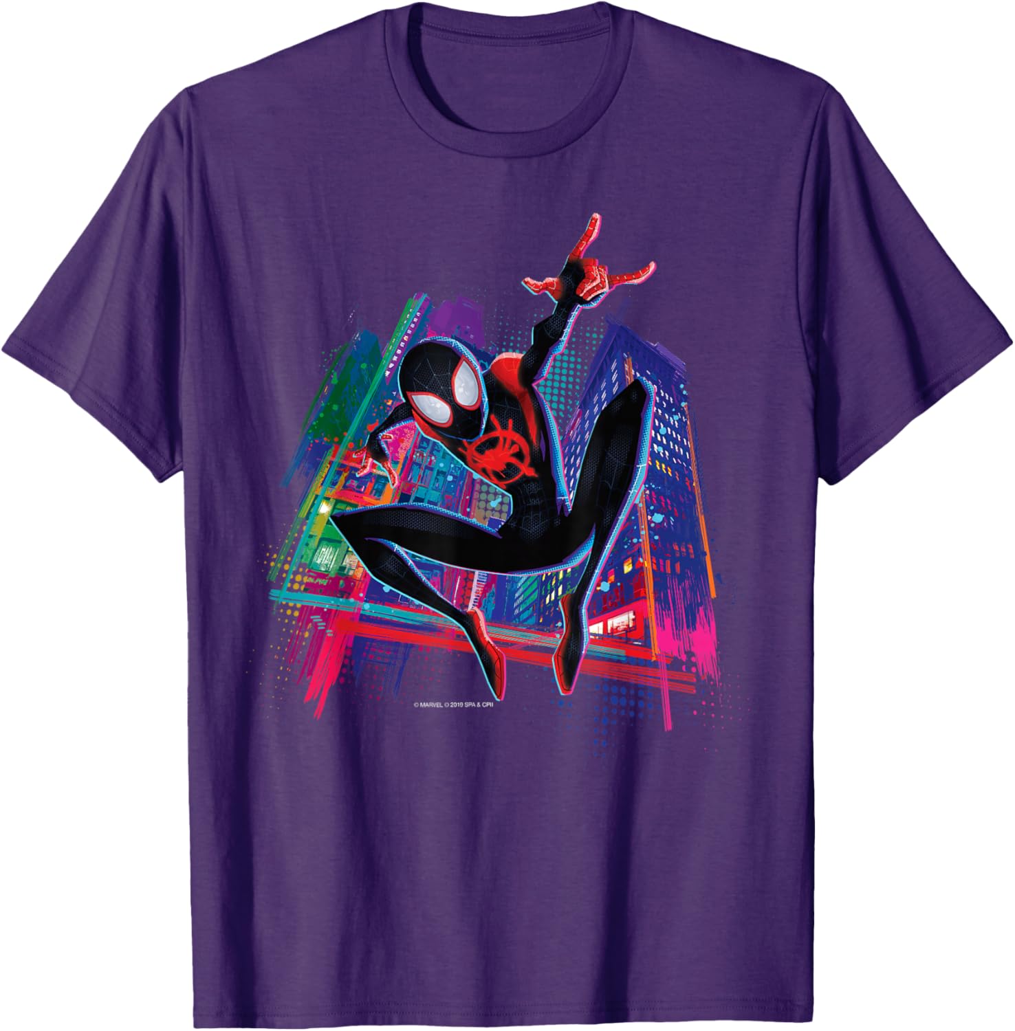 Spider-Man Miles Morales Graffiti City T-Shirt for Stylish Fans - 23