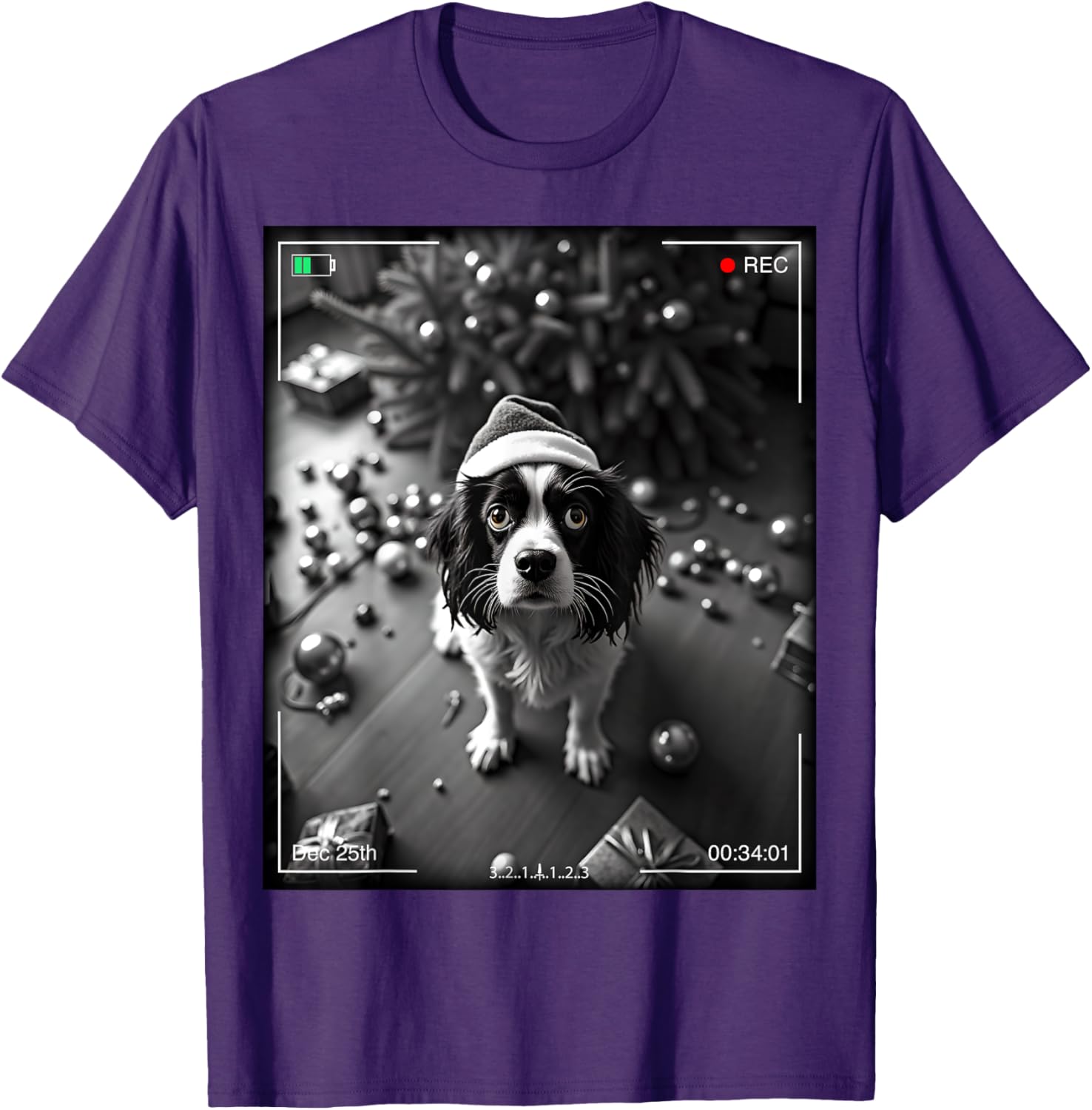 Christmas Cavalier King Charles Spaniel Caught On Camera T-Shirt Gift - 4