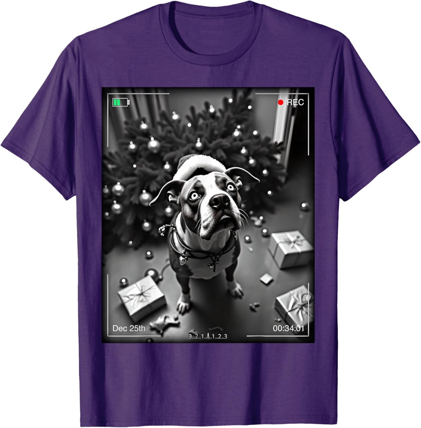 Christmas American Bulldog Caught On Camera T-Shirt for Dog Lovers - 3