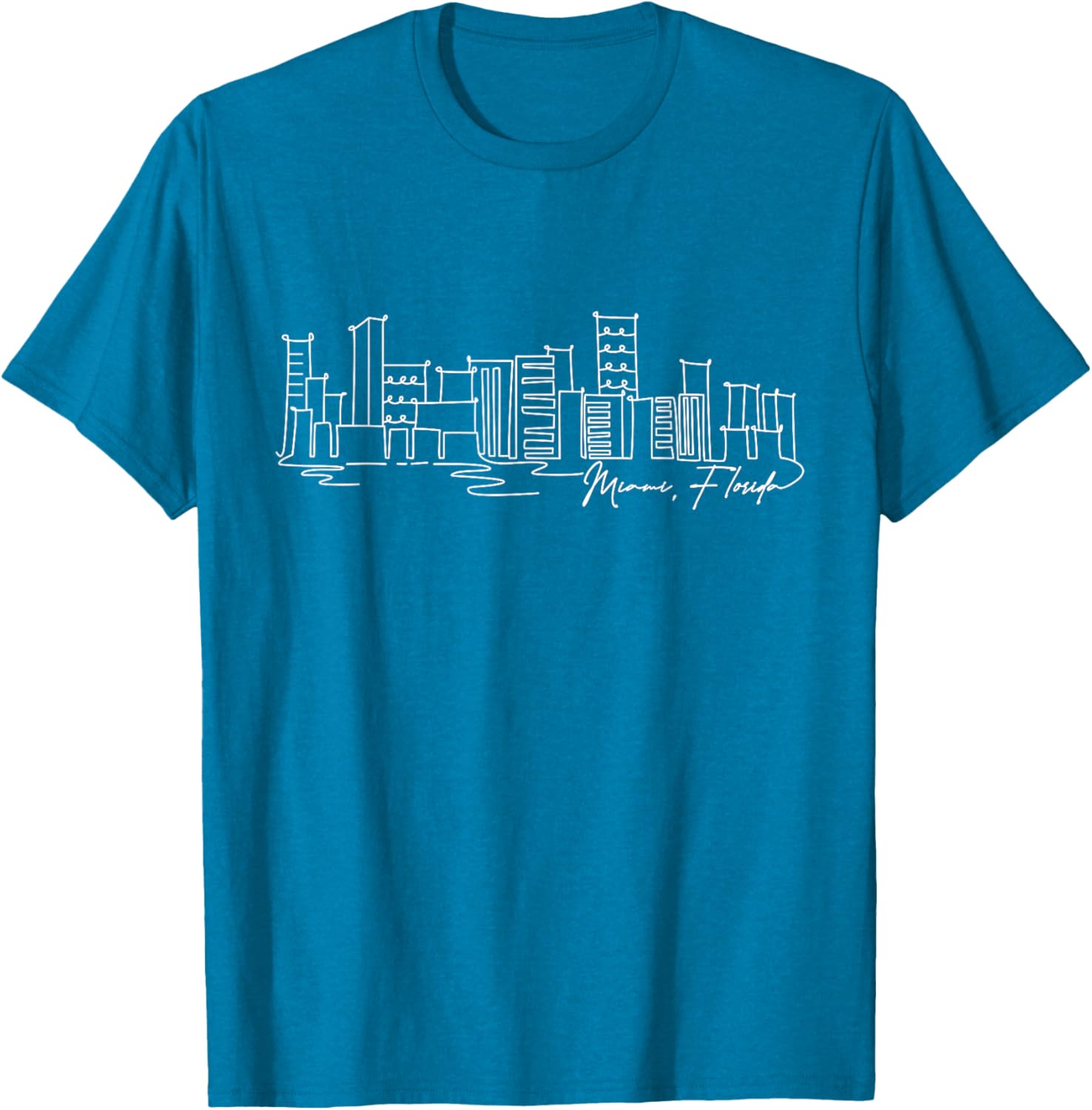 Signature Miami City Skyline T-Shirt Florida Souvenir Gift for Everyone - 1