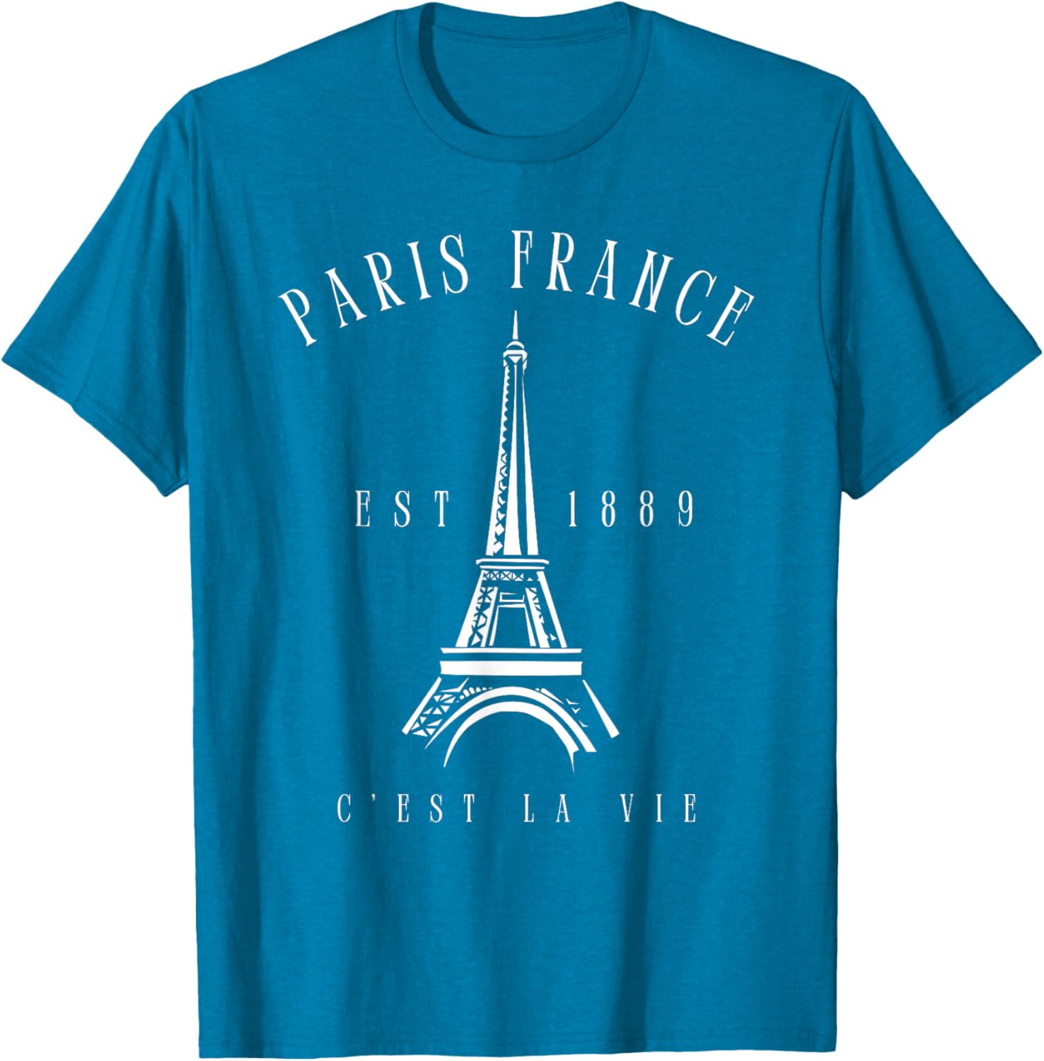 Vintage Paris Tee Shirt with Eiffel Tower C'est la Vie Design - 4