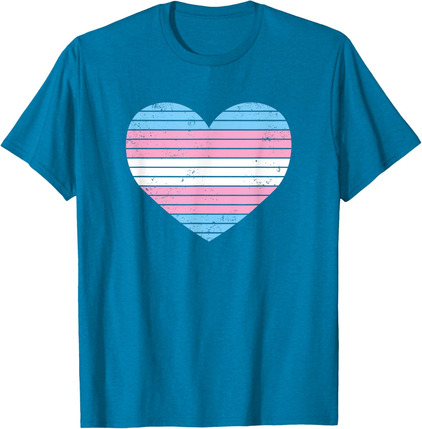 Vintage Heart Transgender Gay Pride Flag T-Shirt for LGBTQIA Supporters - 13