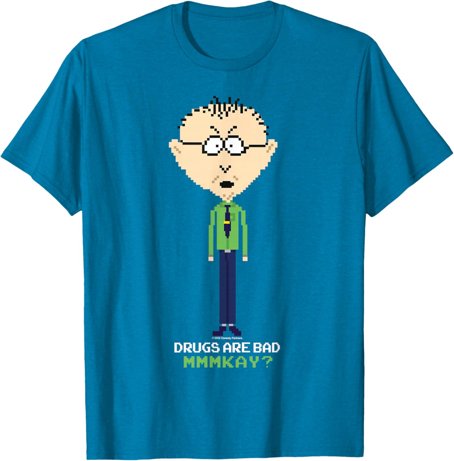South Park Mr Mackey Drugs Are Bad Pixelated Graphic T-Shirt for Fans - 2