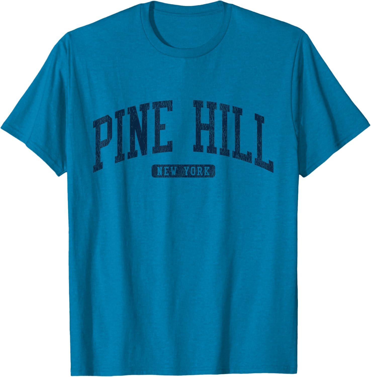 Pine Hill New York College Style Blue T-Shirt for Trendy Students - 4