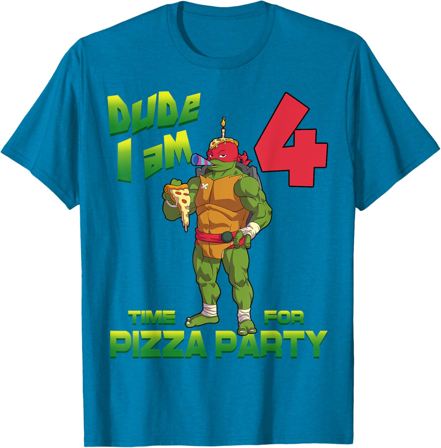 TMNT Raph Pizza Birthday Party T-Shirt for 4 Year Olds - Fun Kid's Clothing - 21