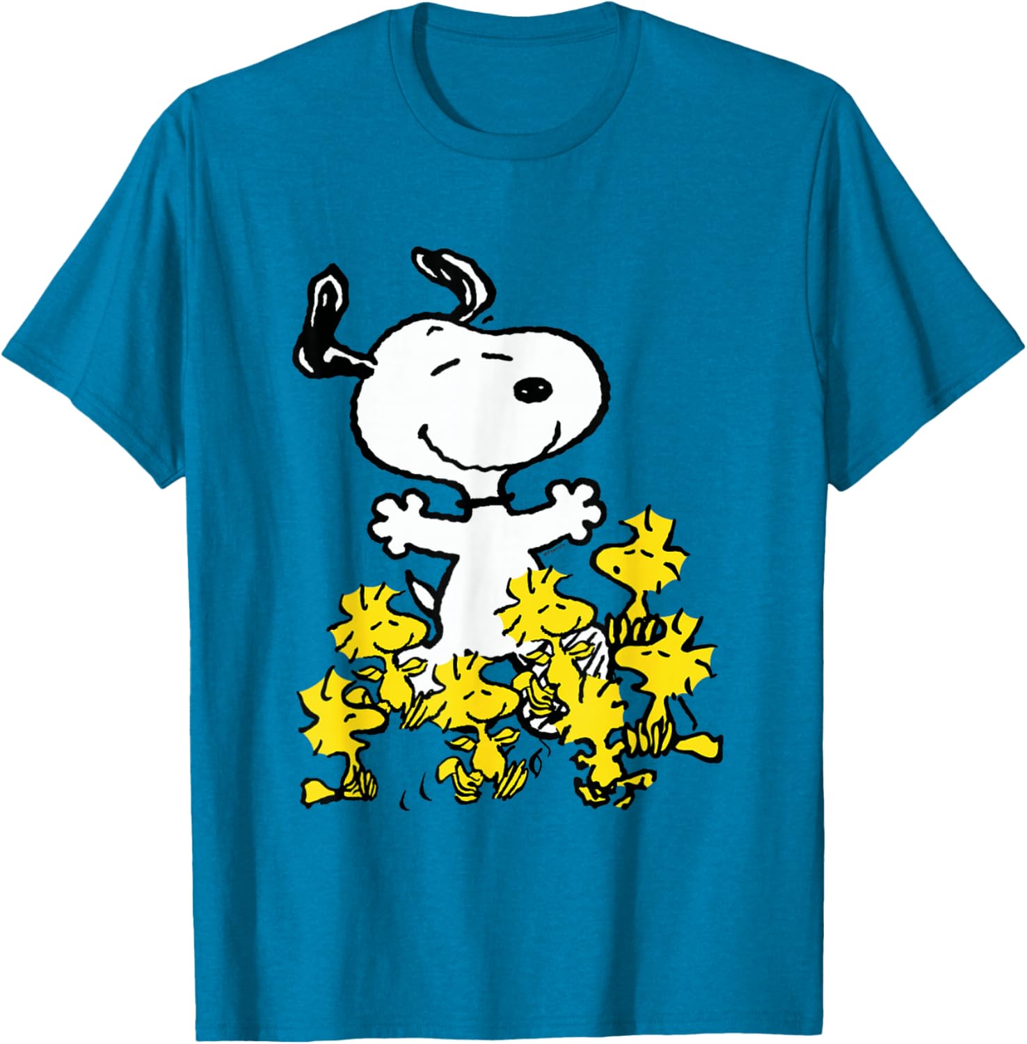 Peanuts Snoopy Chick Party Shirt Classic Fit Adult Black T-Shirt - 5