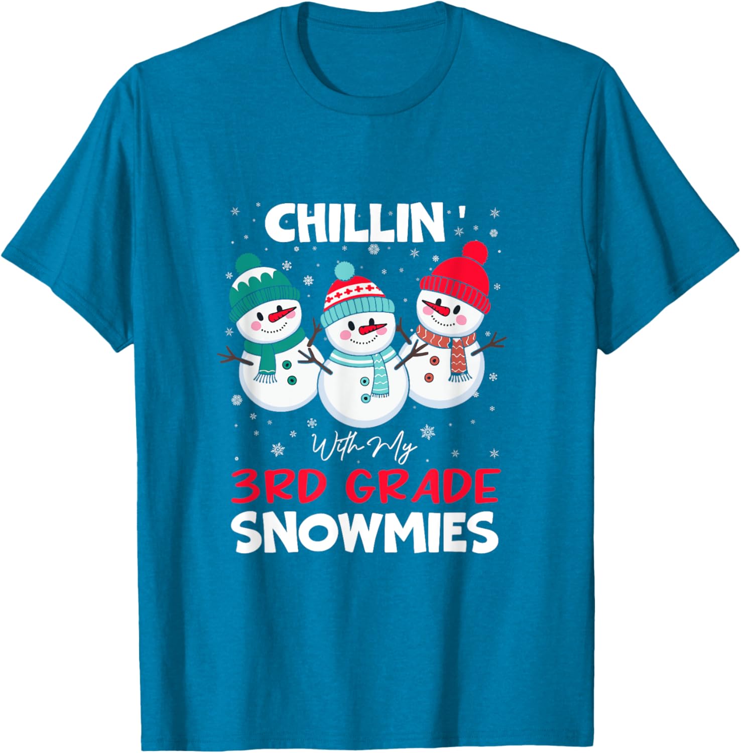 Chillin With My 3rd Grade Snowmies T-Shirt for Kids Fun Winter Wear - 17