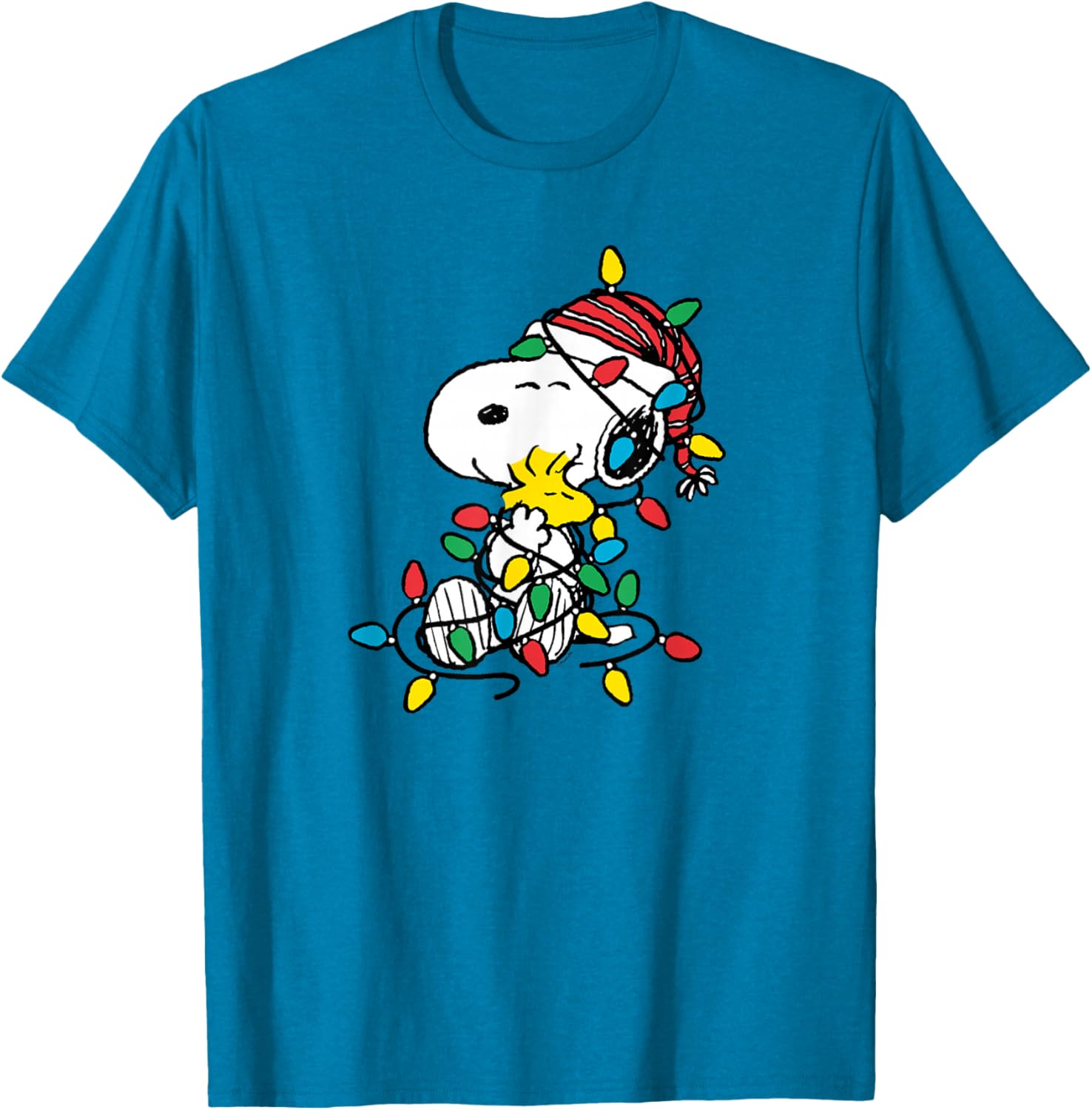 Peanuts Snoopy Woodstock Christmas Lights T-Shirt for Holiday Cheer - 12