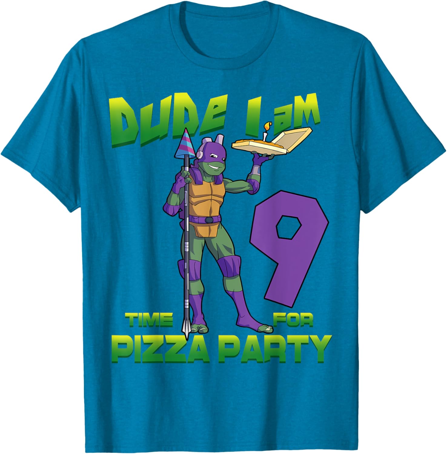 TMNT Birthday T-Shirt for Kids - Dude I am 9 Years Old Donnie Style - 5