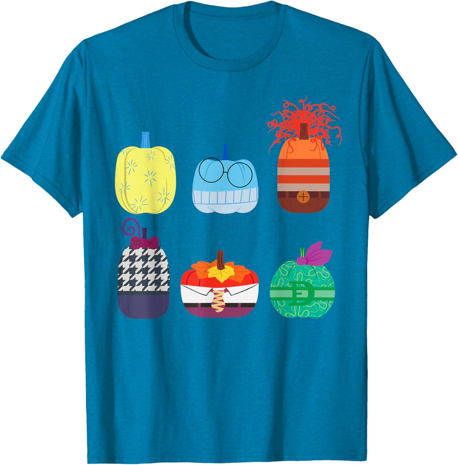 Inside Out 2 Halloween Pumpkin Grid T-Shirt for Fun Fall Fashion - 9