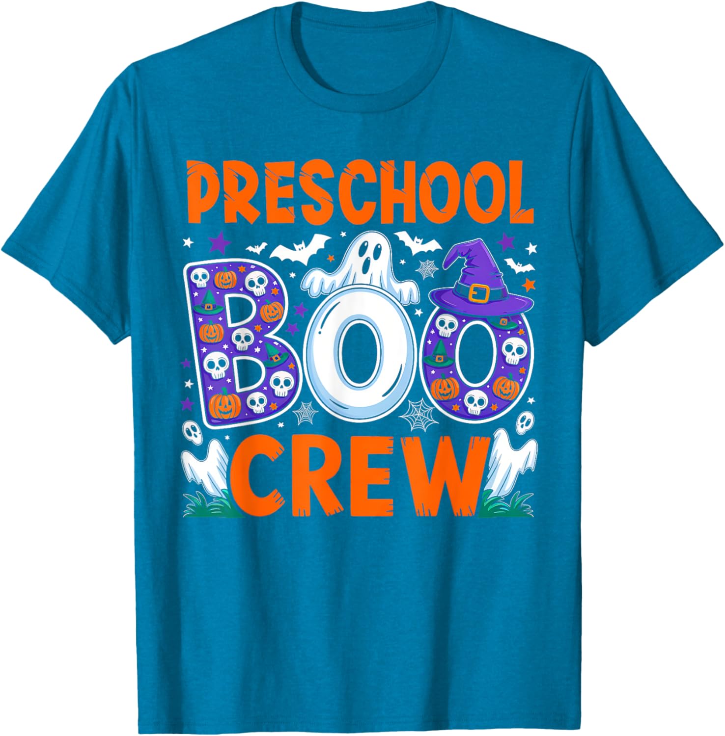 Funny Halloween T-Shirt for Preschool Teachers and Students Boo Crew - 7