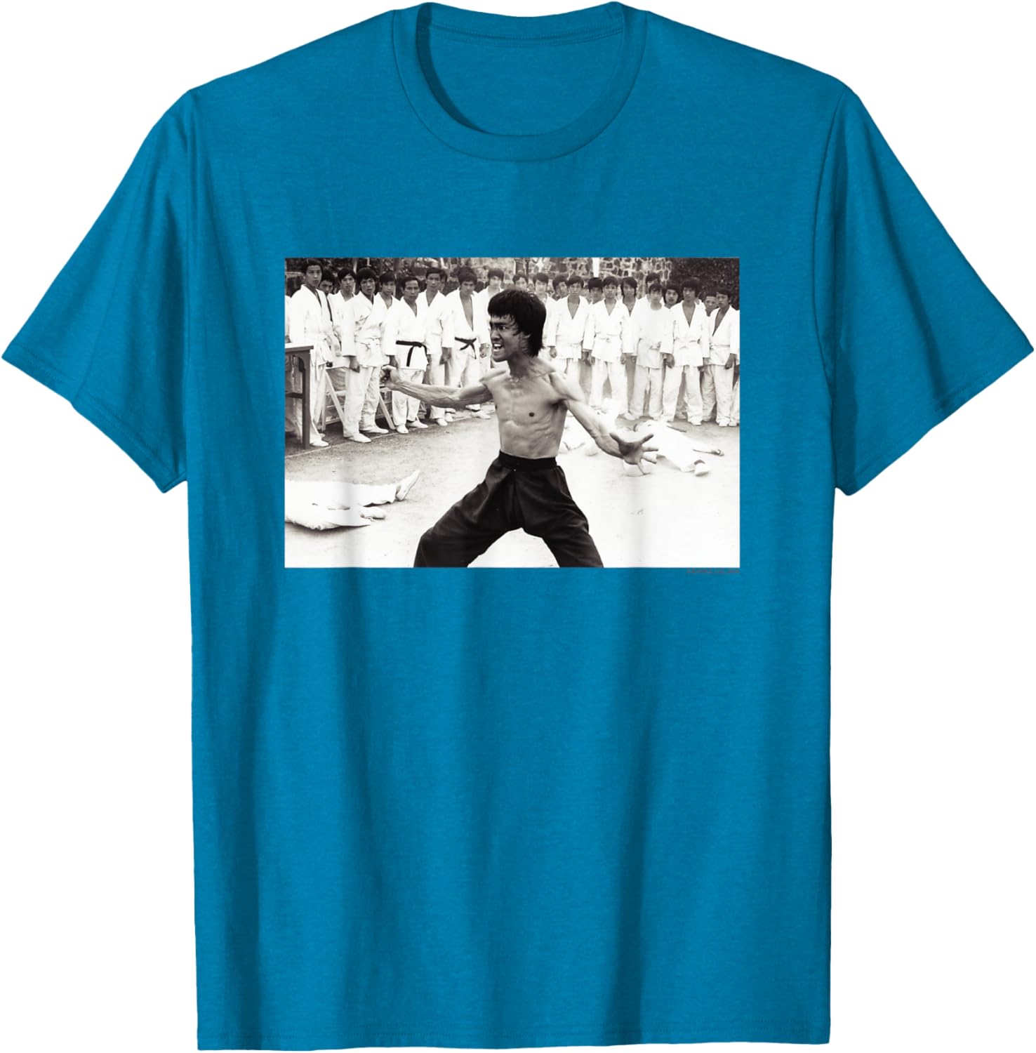 Vintage Bruce Lee Beats Everyone T-Shirt in Black and White Design - 10