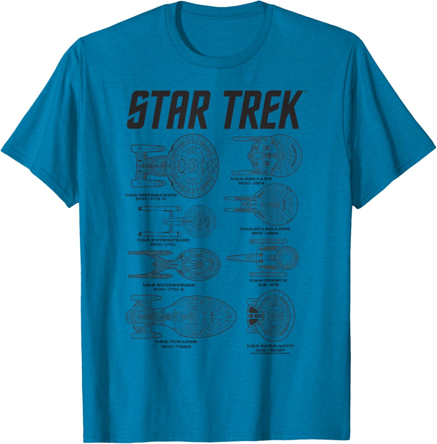 Star Trek Starfleet Enterprise Spaceship Textbook T-Shirt for Fans - 1