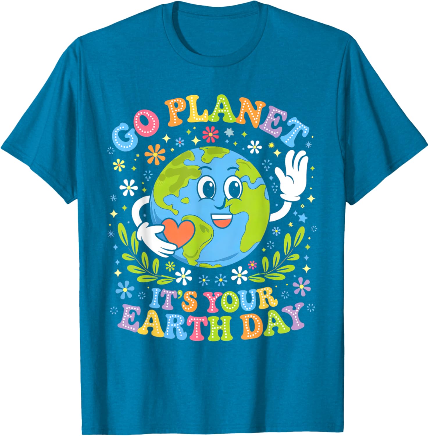 Groovy Go Planet Earth Day 2025 Teacher Kids T-Shirt for Fun Learning - 6