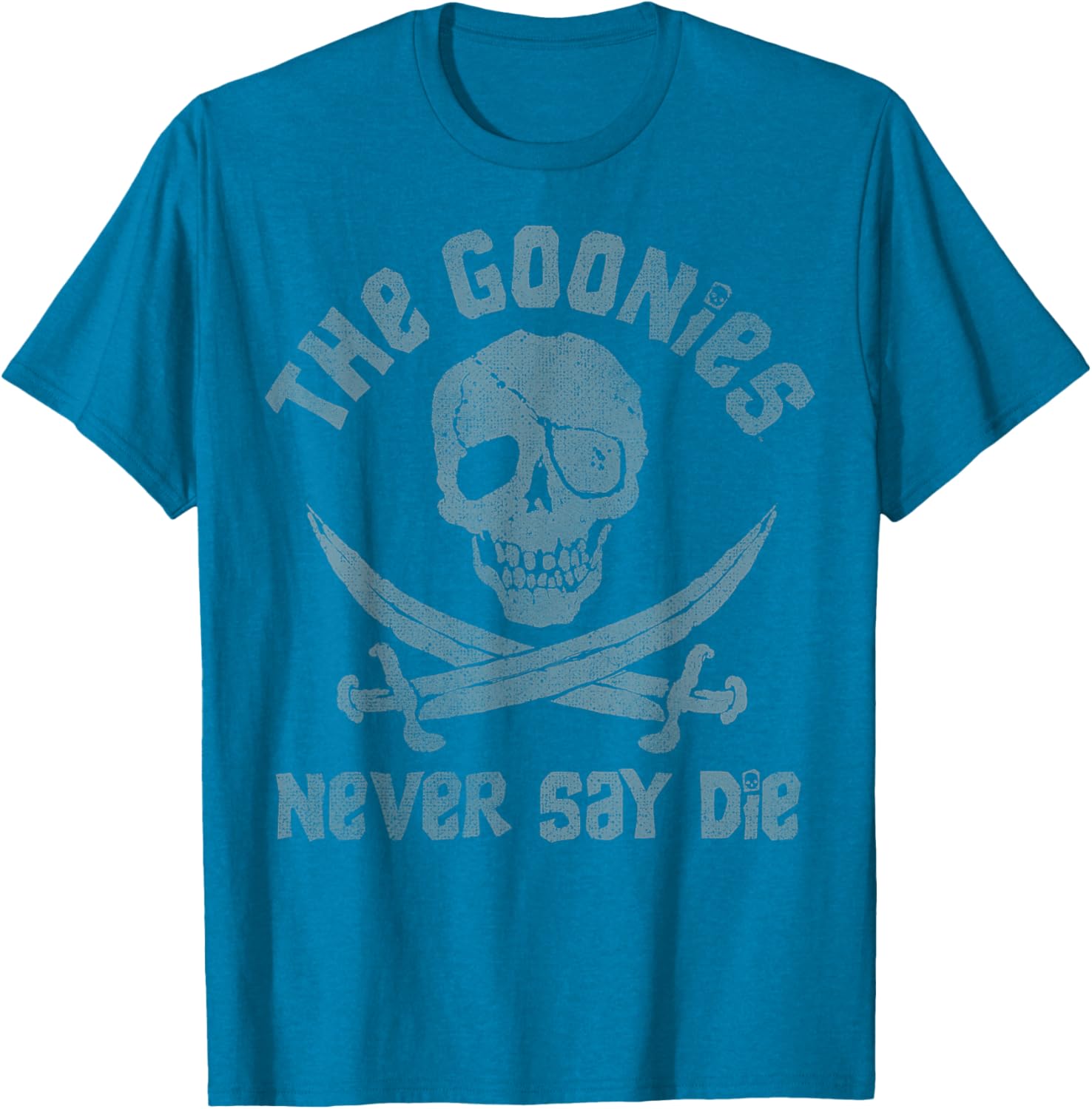 The Goonies Never Say Die Distressed Skull Swords Logo T-Shirt - 4
