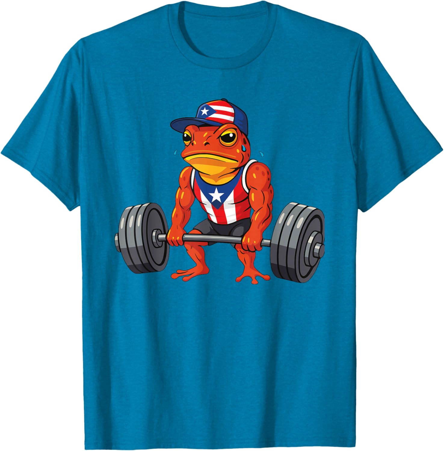 Taino Coqui Frog Gym Training T-Shirt with Puerto Rico Flag Design - 18