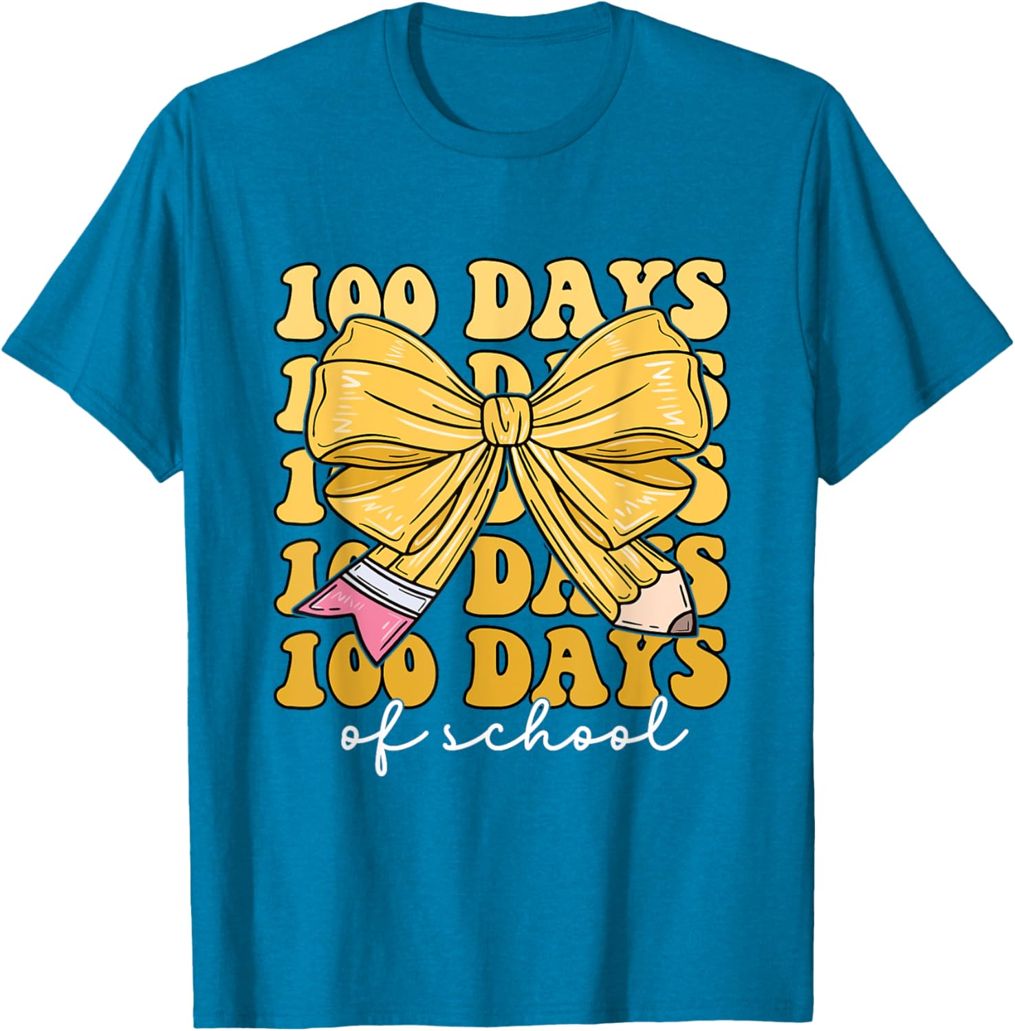 100 Days of School Coquette Bow T-Shirt for Girls Fun and Stylish - 17