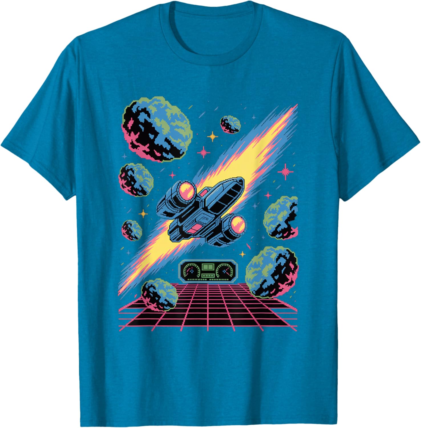 Retro Space Gamer T-Shirt for Pixel Art Adventure Lovers - 5