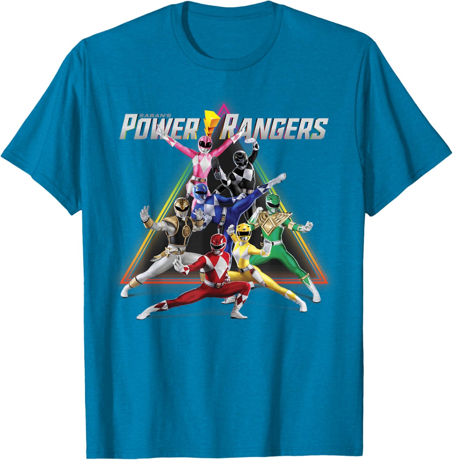 Power Rangers Rainbow Pyramid Retro T-Shirt for Fans and Collectors - 9