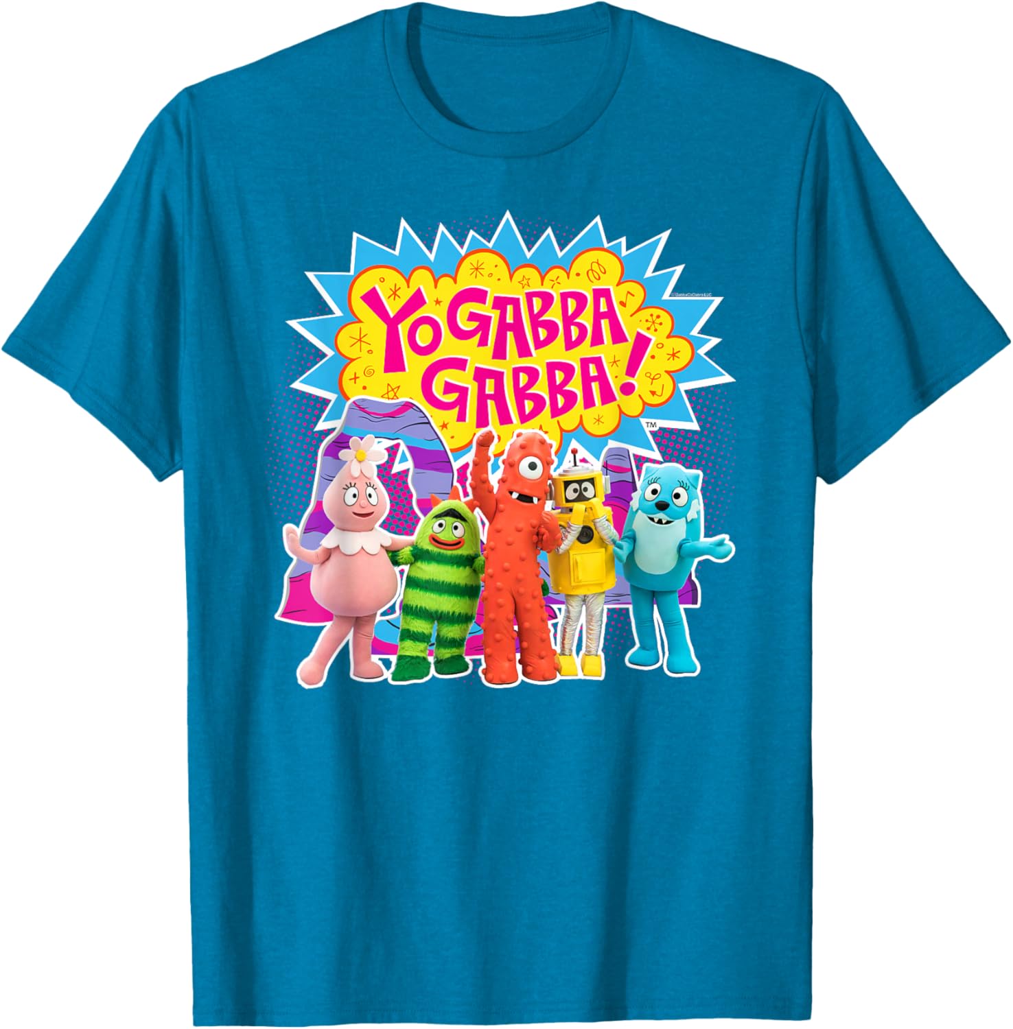 Yo Gabba Gabba Colorful Character Cutouts T-Shirt for Kids and Fans - 7