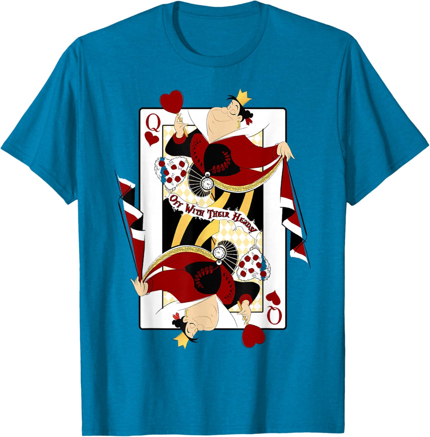 Queen of Hearts Playing Card T-Shirt for Disney Alice in Wonderland Fans - 2