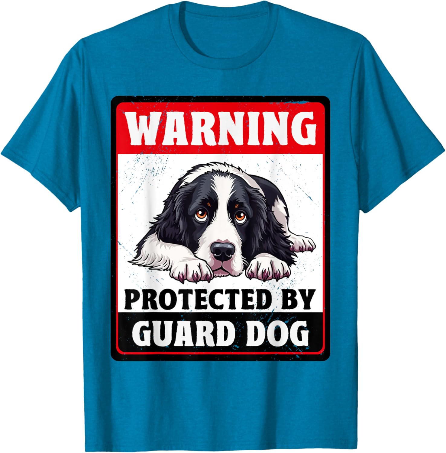 Warning Protected by English Springer Spaniel Guard Dog T-Shirt - 8