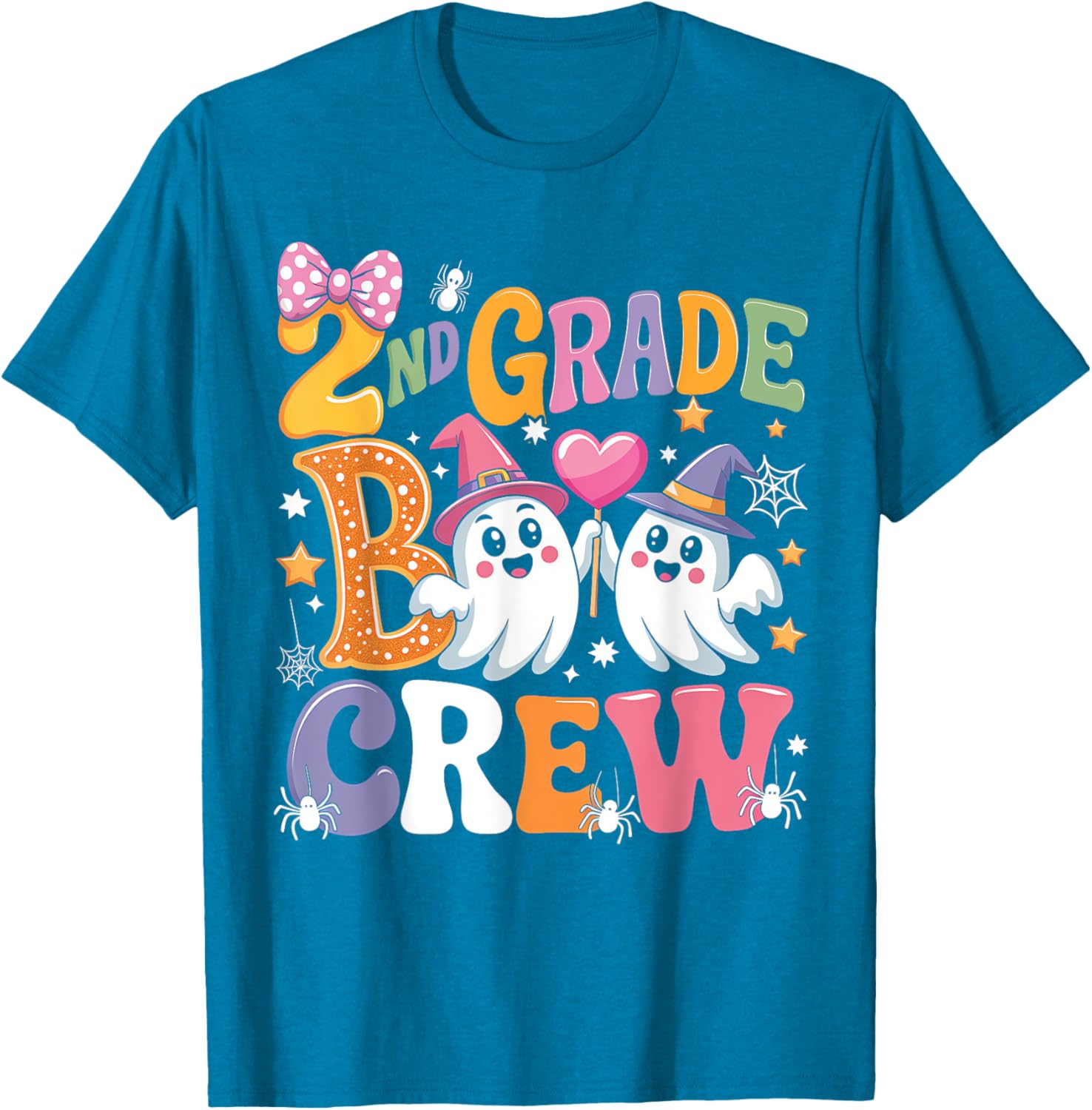 Happy Halloween T-Shirt for 2nd Grade Boo Crew Teacher and Kids - 7