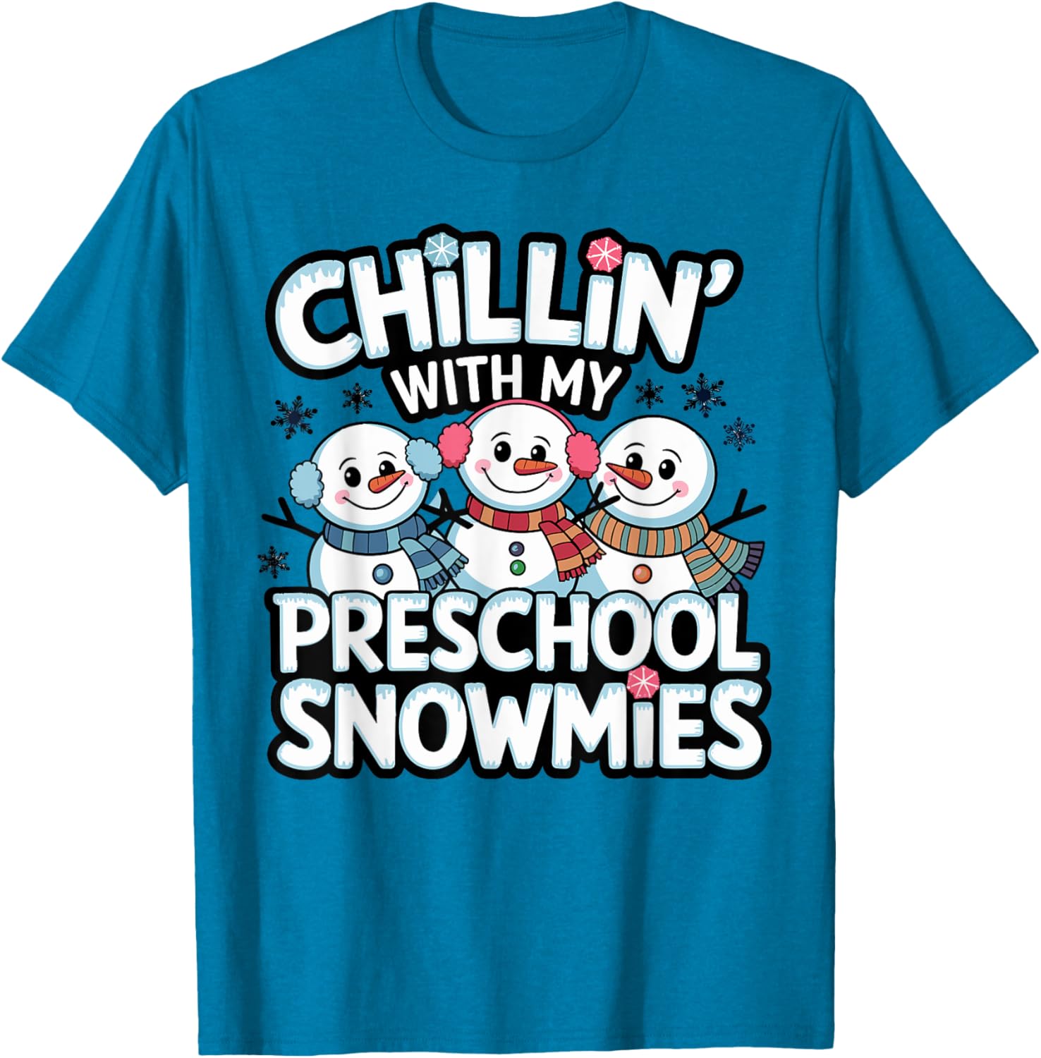 Chillin with My Snowmie Kid Winter T-Shirt for Teachers and Students - 2