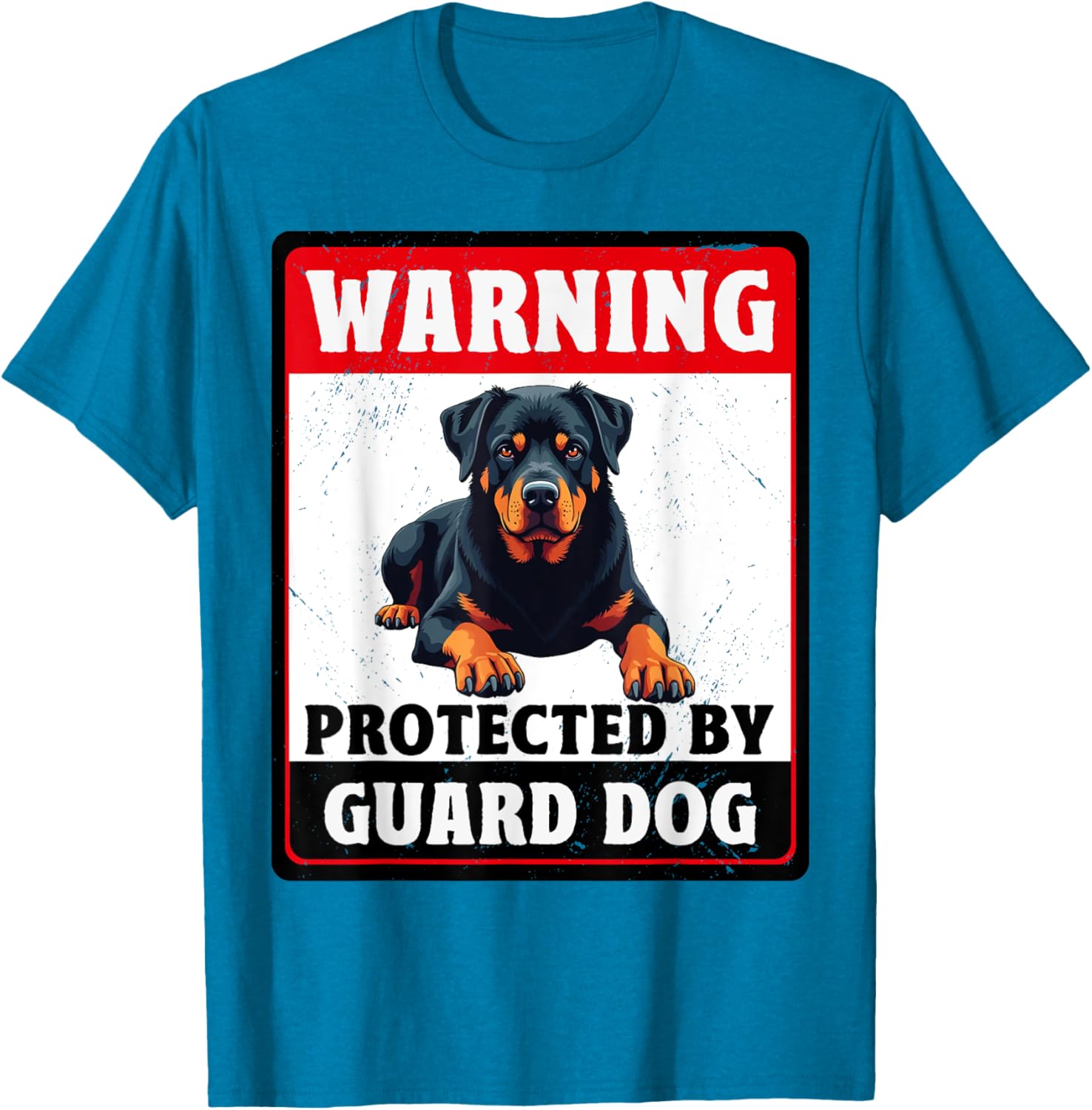 Warning Protected By Rottweiler Guard Dog T-Shirt for Dog Lovers - 6
