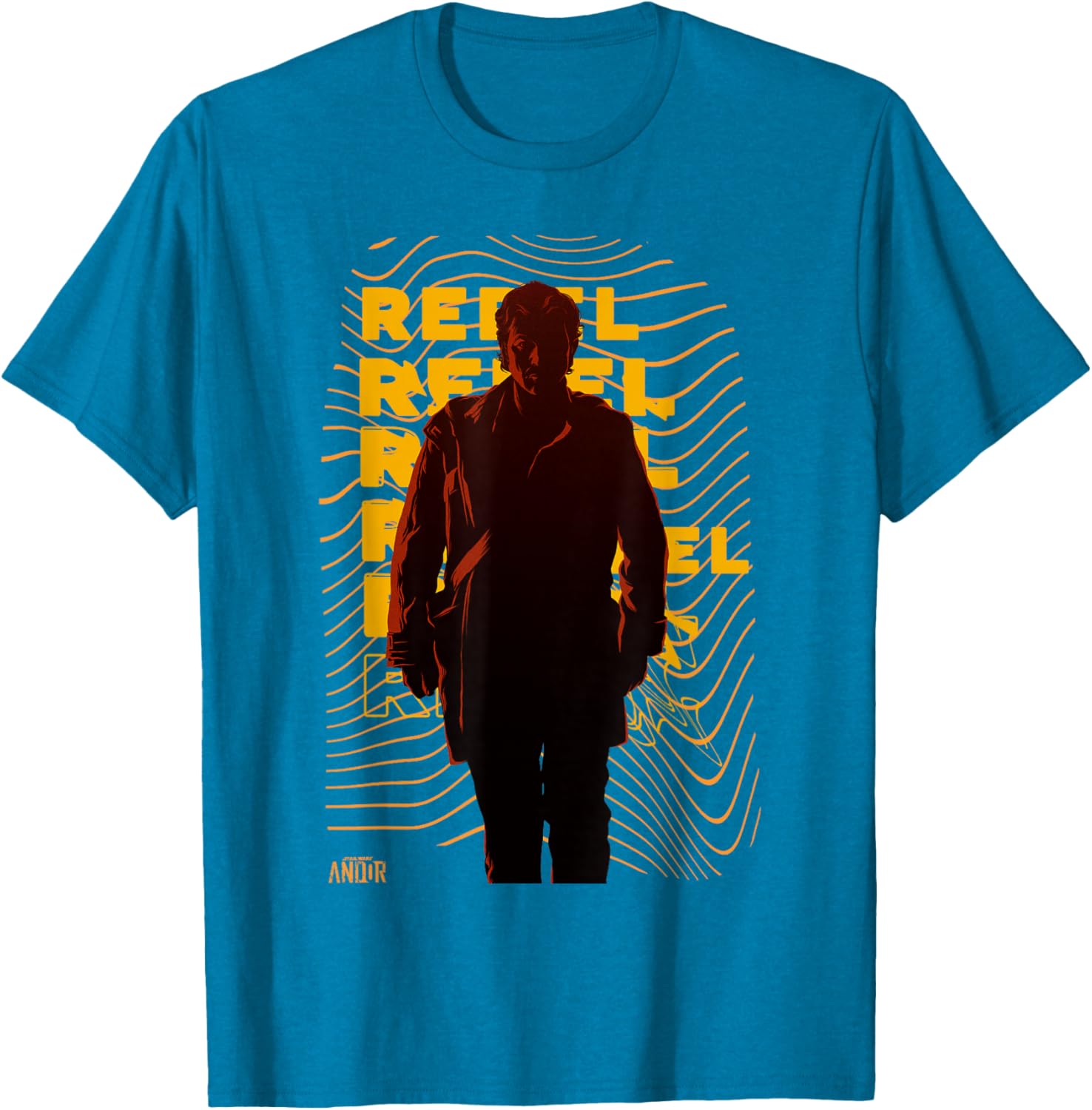 Vintage Star Wars Andor Rebel Silhouette Distressed T-Shirt for Fans - 12
