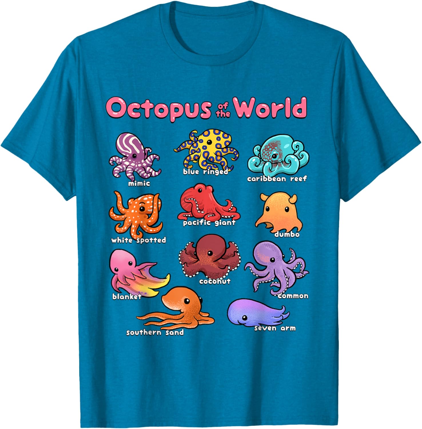 Octopus Sea Animals T-Shirt for Marine Life Lovers and Ocean Enthusiasts - 11