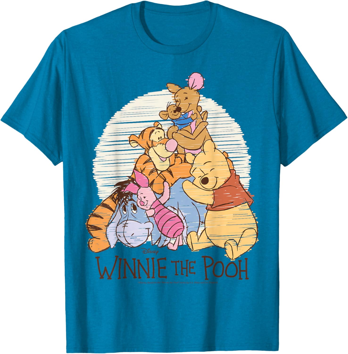 Winnie The Pooh Characters Hug T-Shirt for Kids and Adults Fun Wear - 1