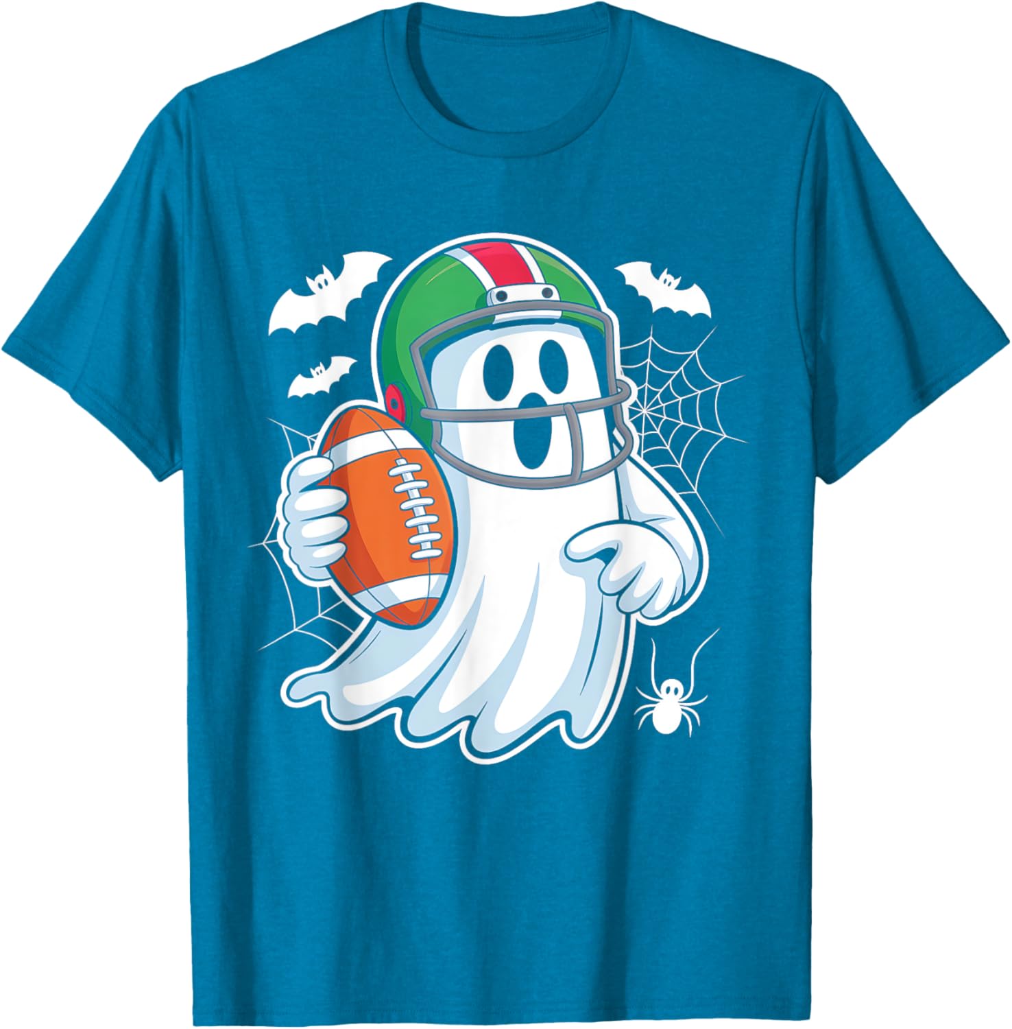 Funny Boo Ghost Playing Football Halloween T-Shirt for Spooky Fun - 4