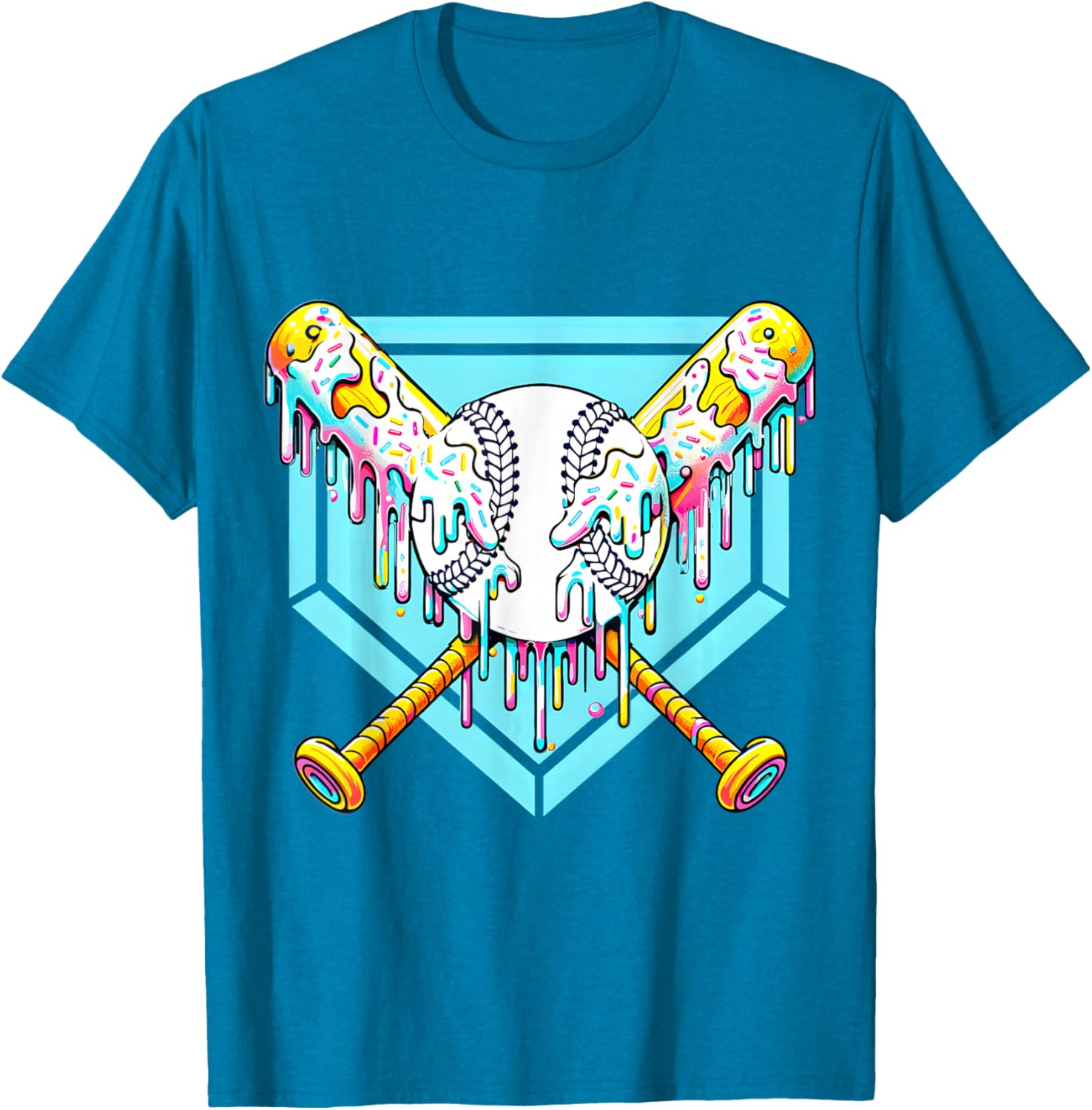 Youth Baseball Drip Ice Cream T-Shirt Fun Apparel for Young Athletes - 14