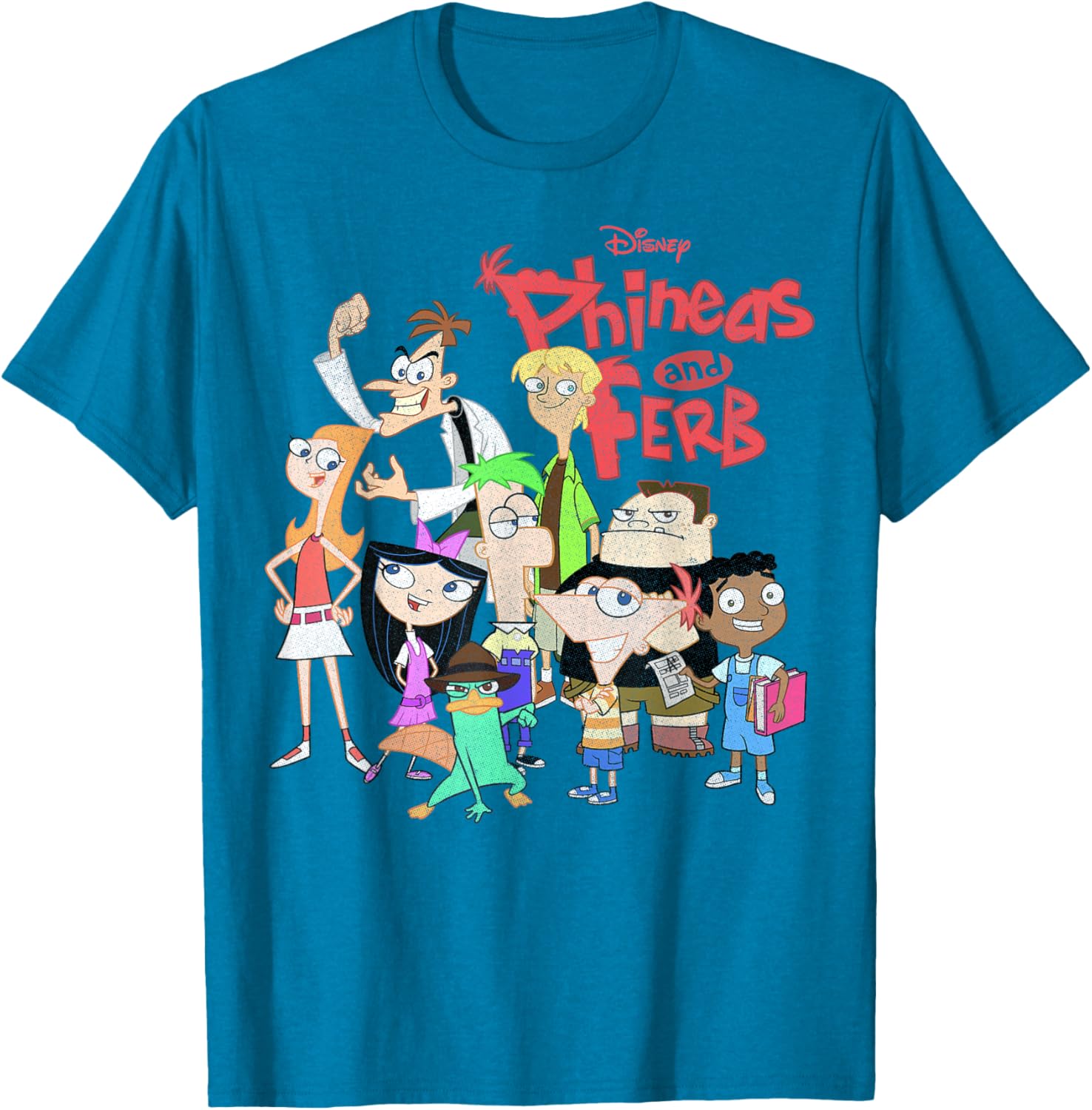 Phineas And Ferb Group Logo T-Shirt for Fun Disney Fans - 13