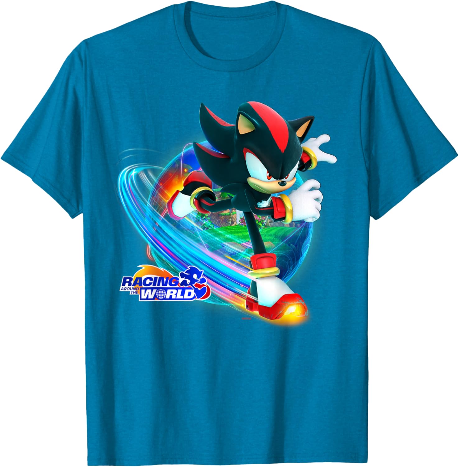 Sonic the Hedgehog Racing Around the World Shadow T-Shirt for Fans - 16