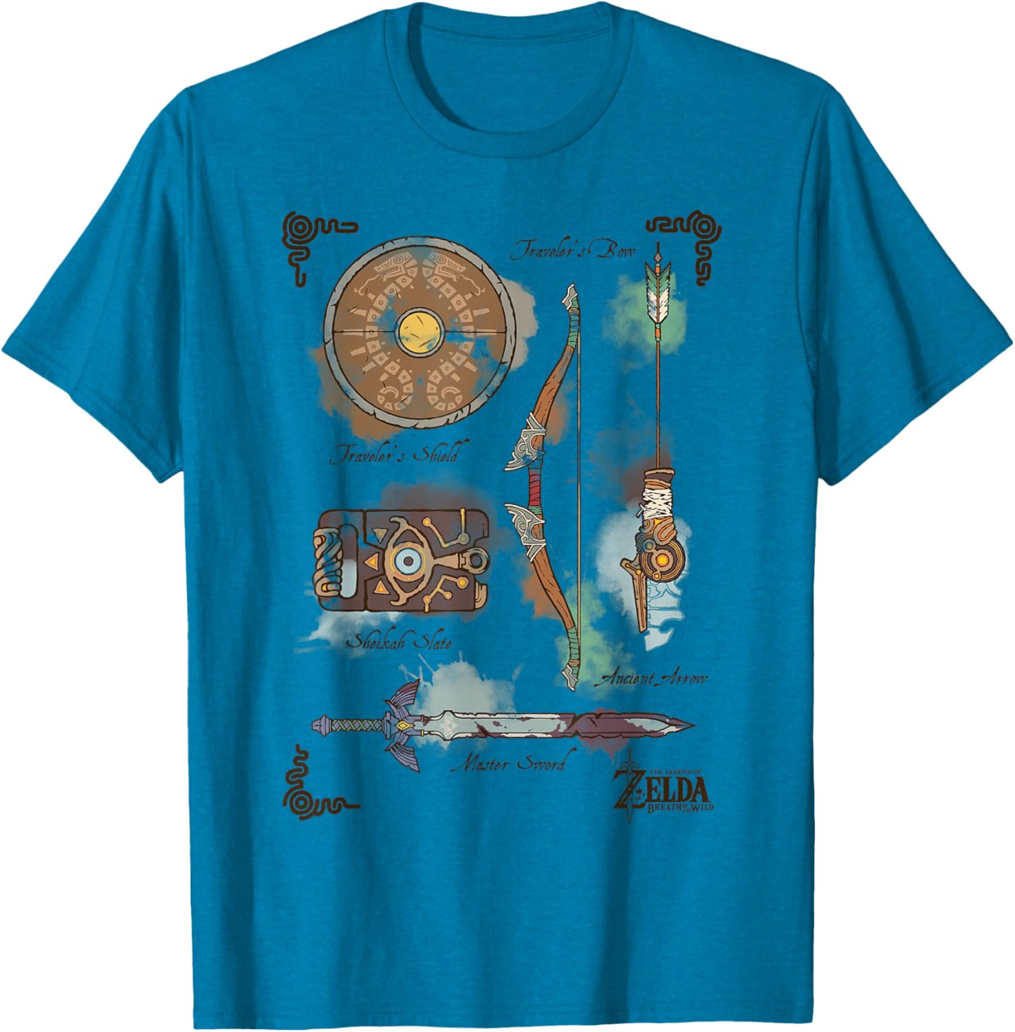Zelda Breath of the Wild Link Inventory Graphic T-Shirt for Fans - 4