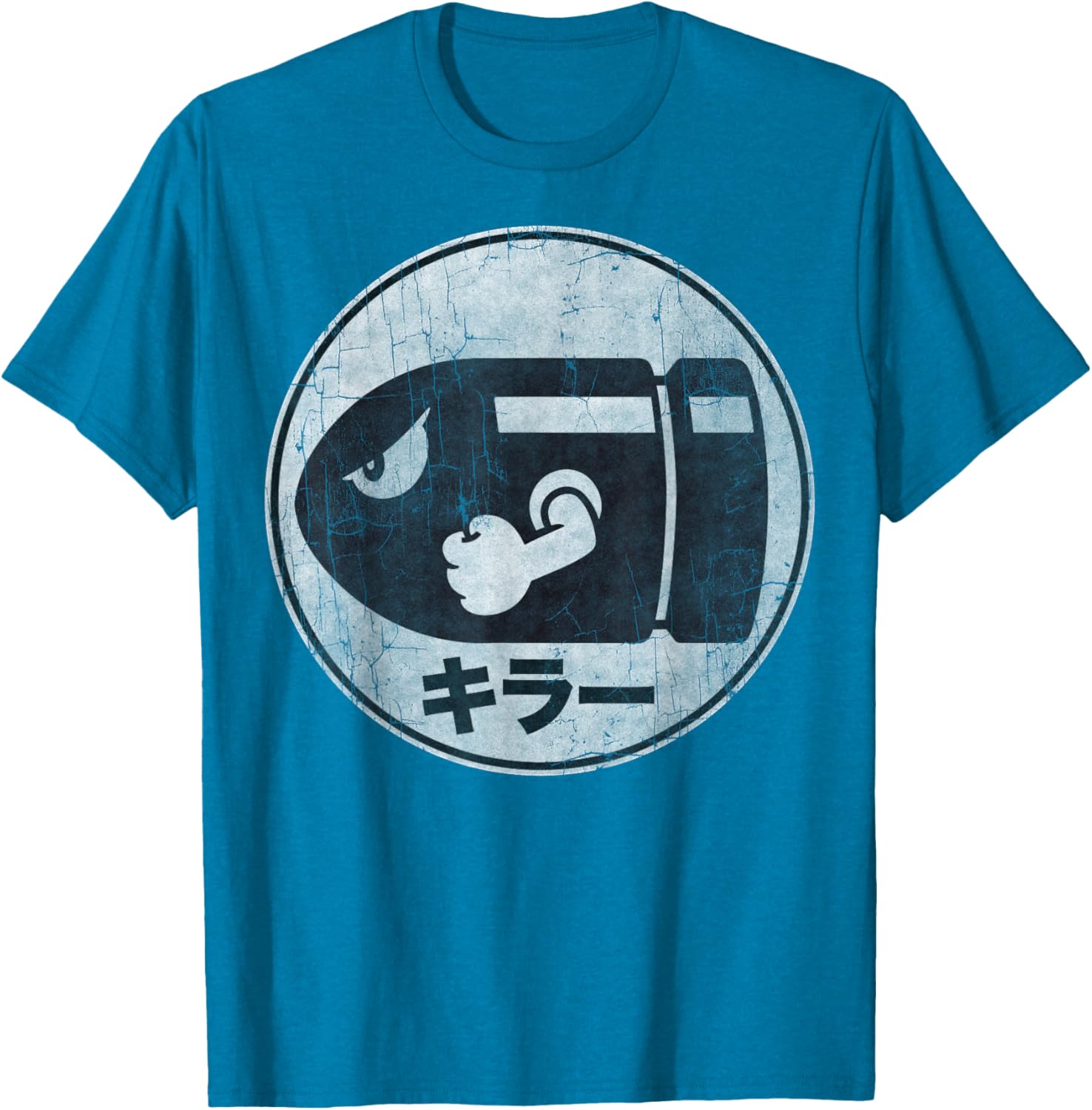 Super Mario Bullet Bill Distressed Kanji Logo T-Shirt for Fans - 12