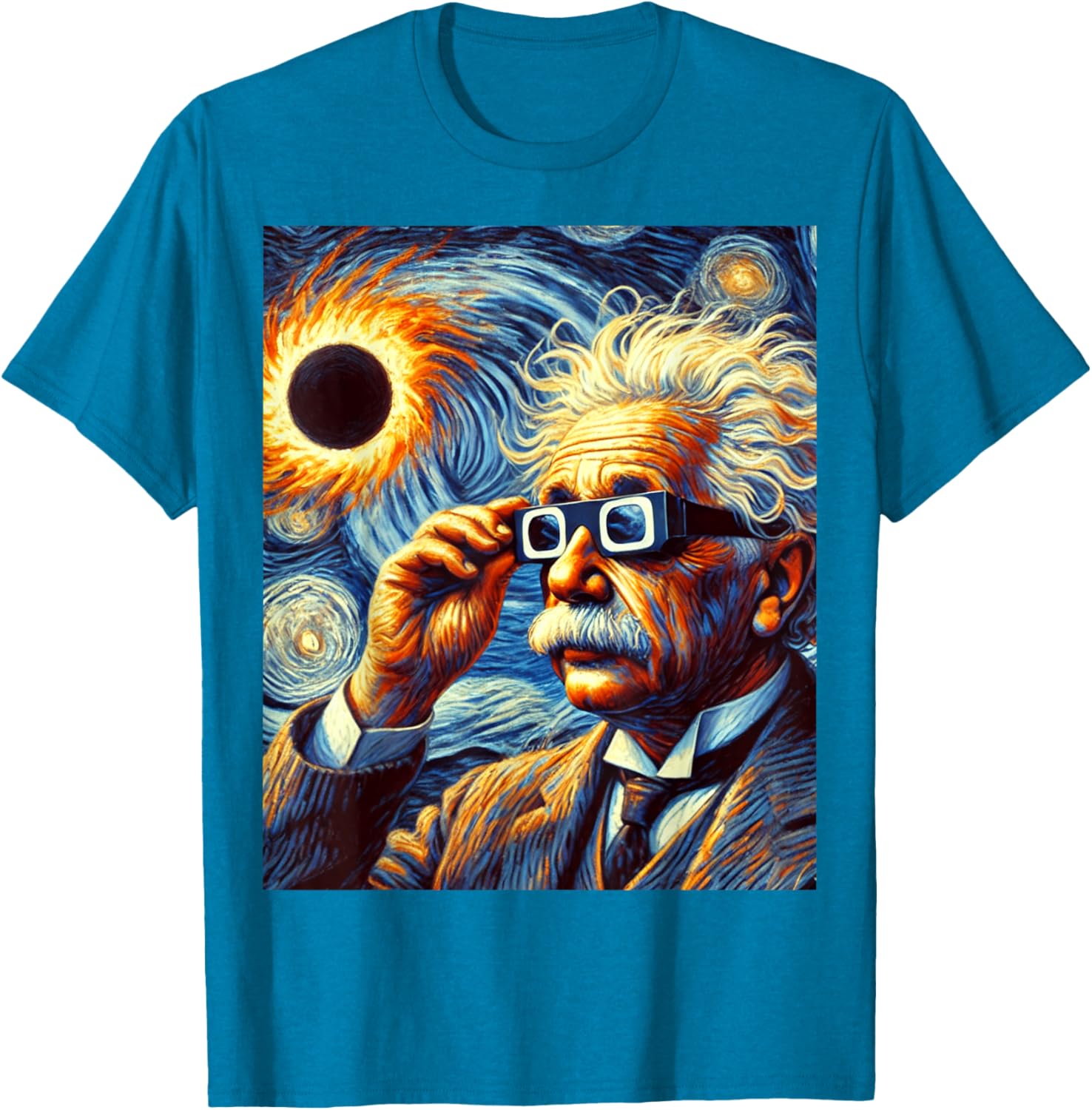 Van Gogh Inspired Solar Eclipse 2025 Physics Student T-Shirt - 23