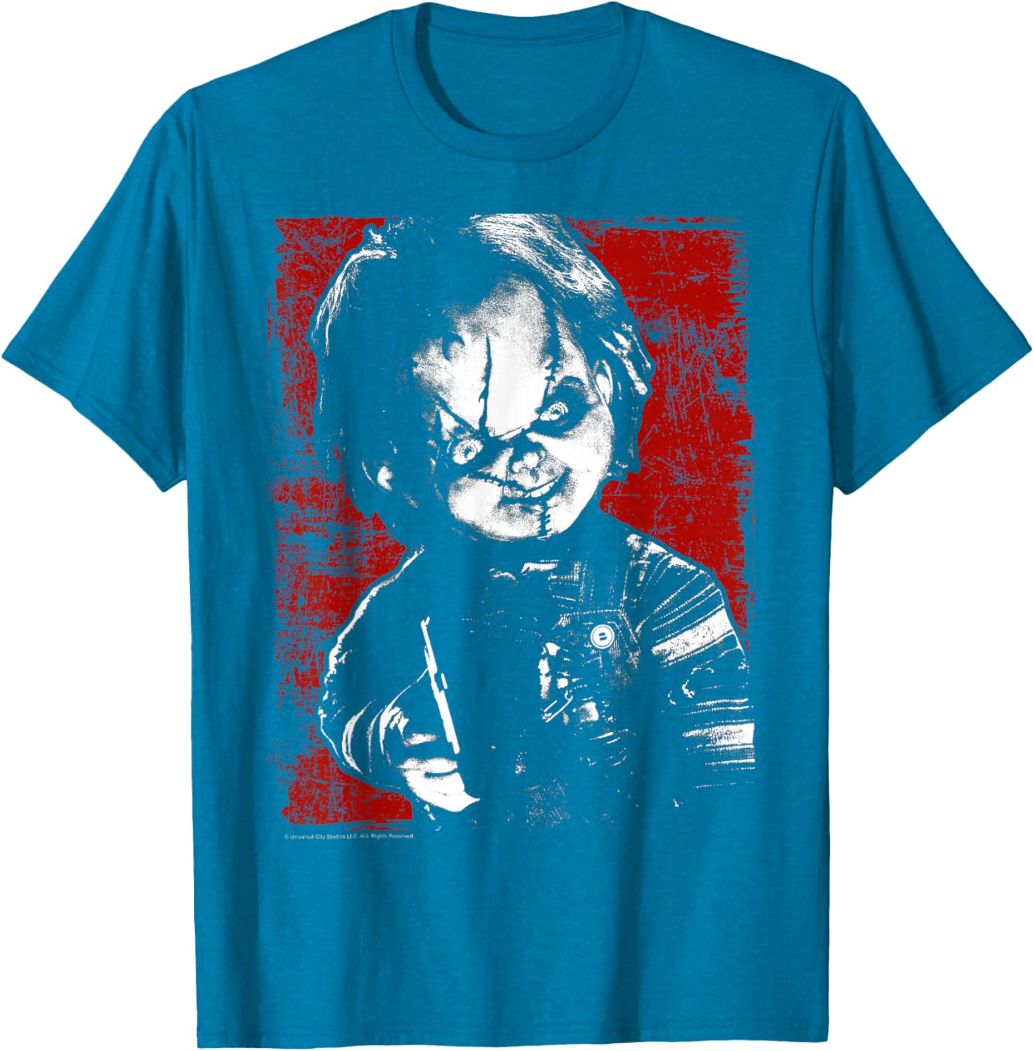 Child's Play Chucky Distressed Portrait T-Shirt for Fun Horror Fans - 4